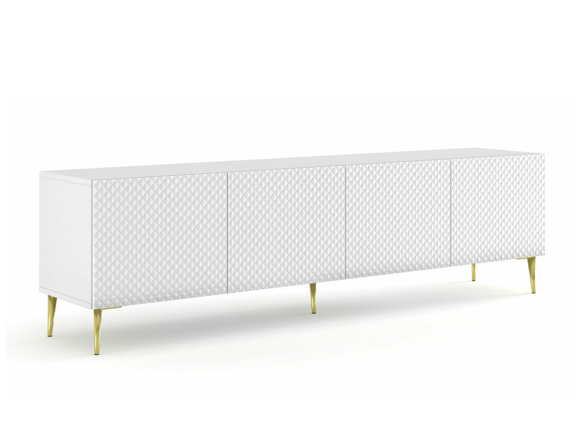 TV komoda Odelomu 100 (Belo + Sjajno belo)