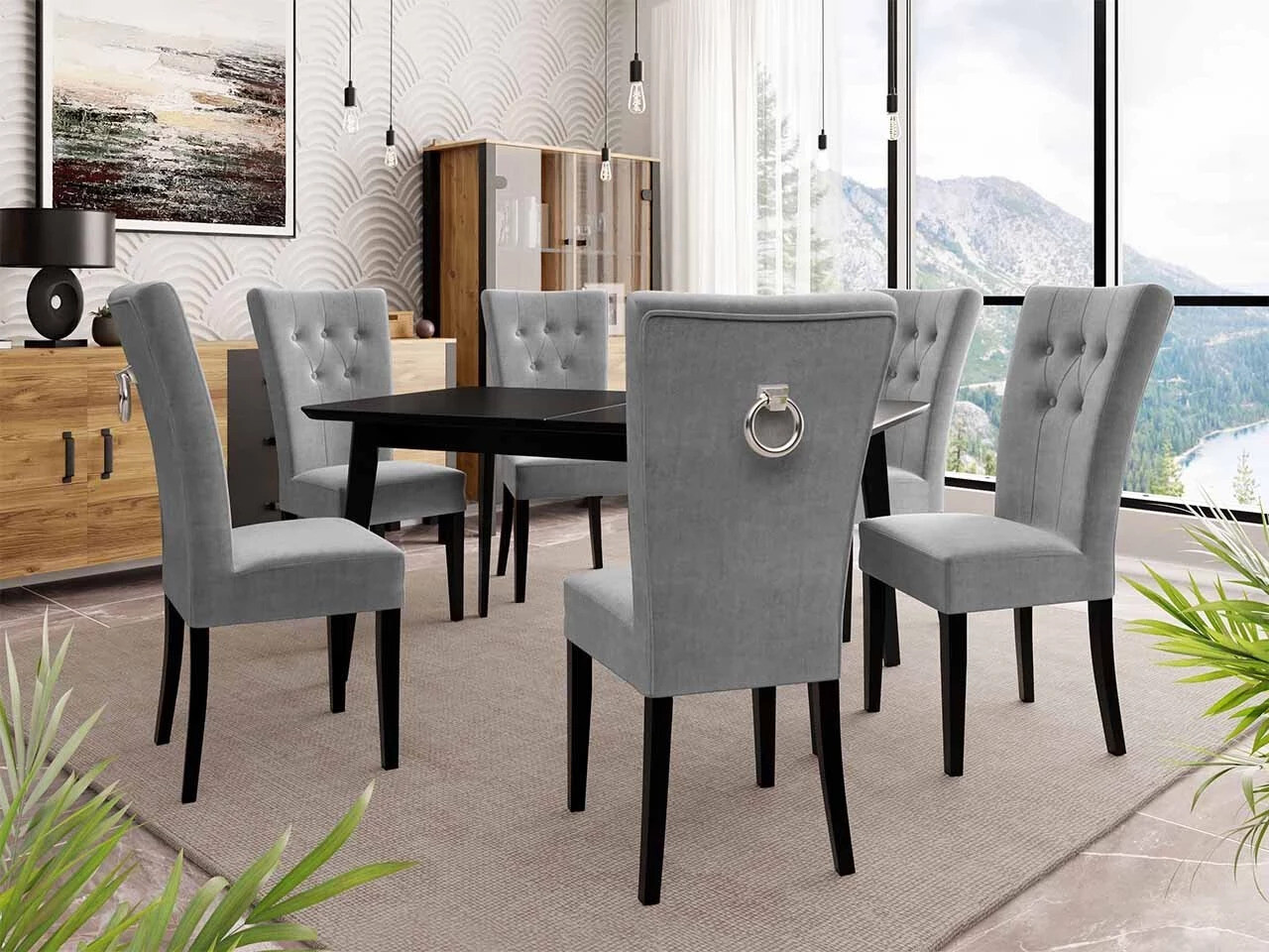 Stolica Racine 108 (Crno + Magic Velvet 2217)