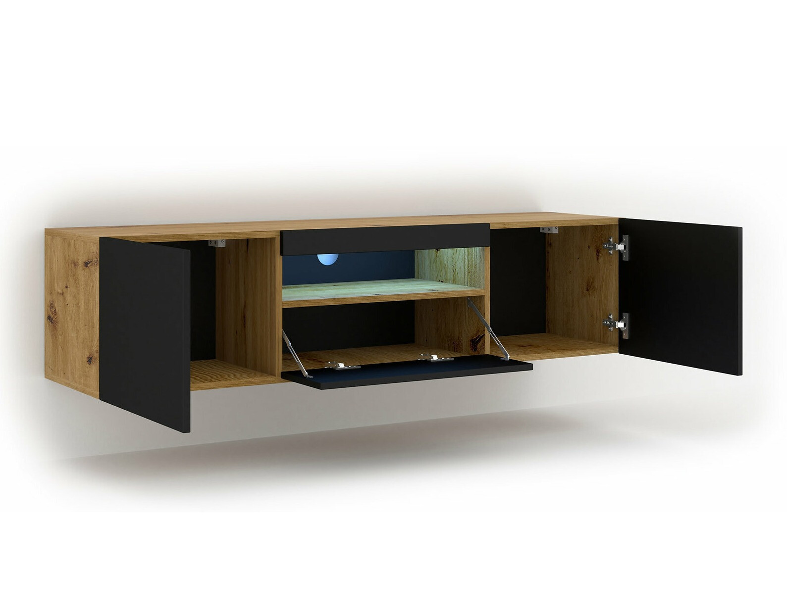TV sto Morteo 103 (Zanatski hrast + Crno)