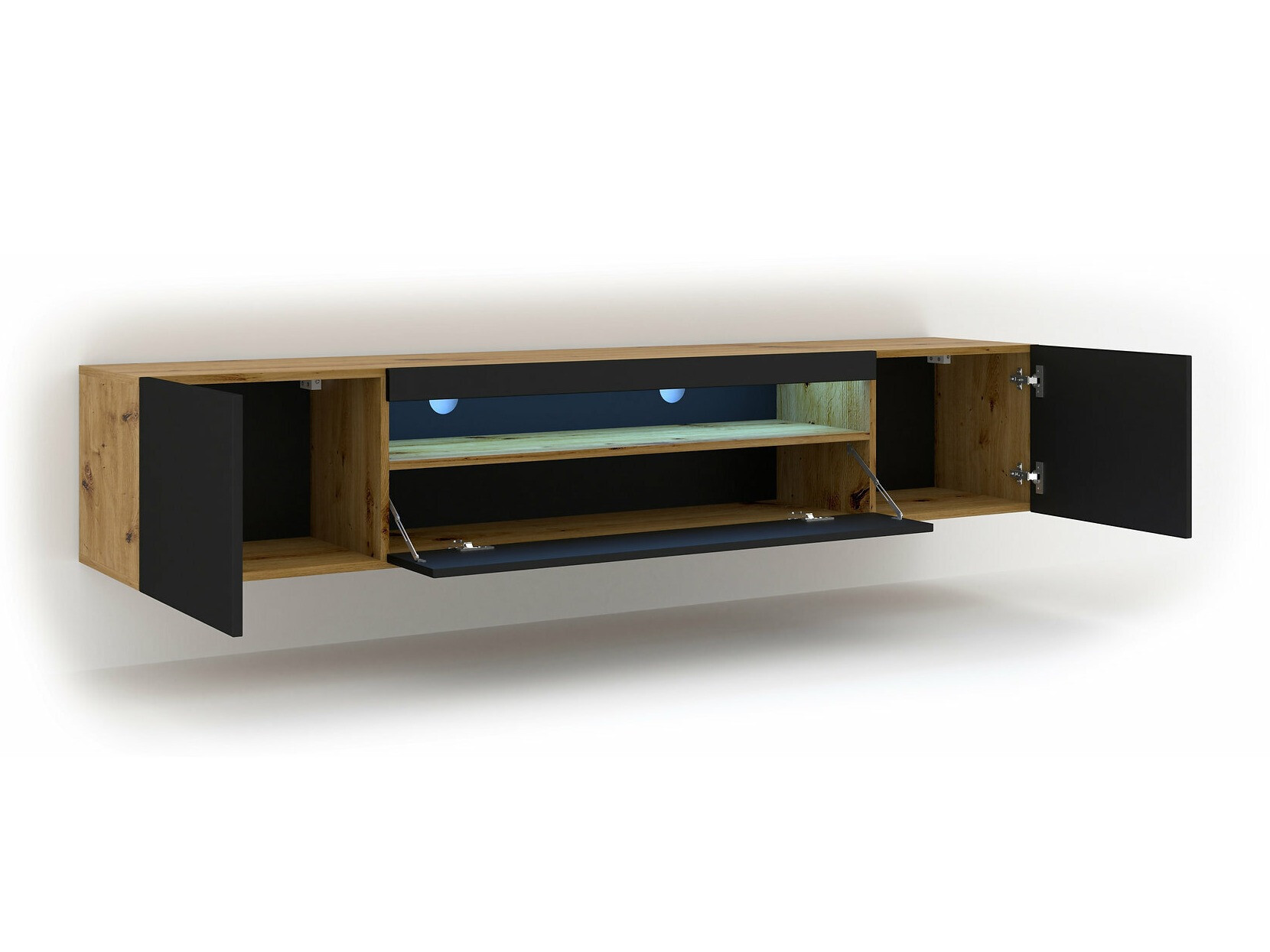 TV sto Morteo 104 (Zanatski hrast + Crno)