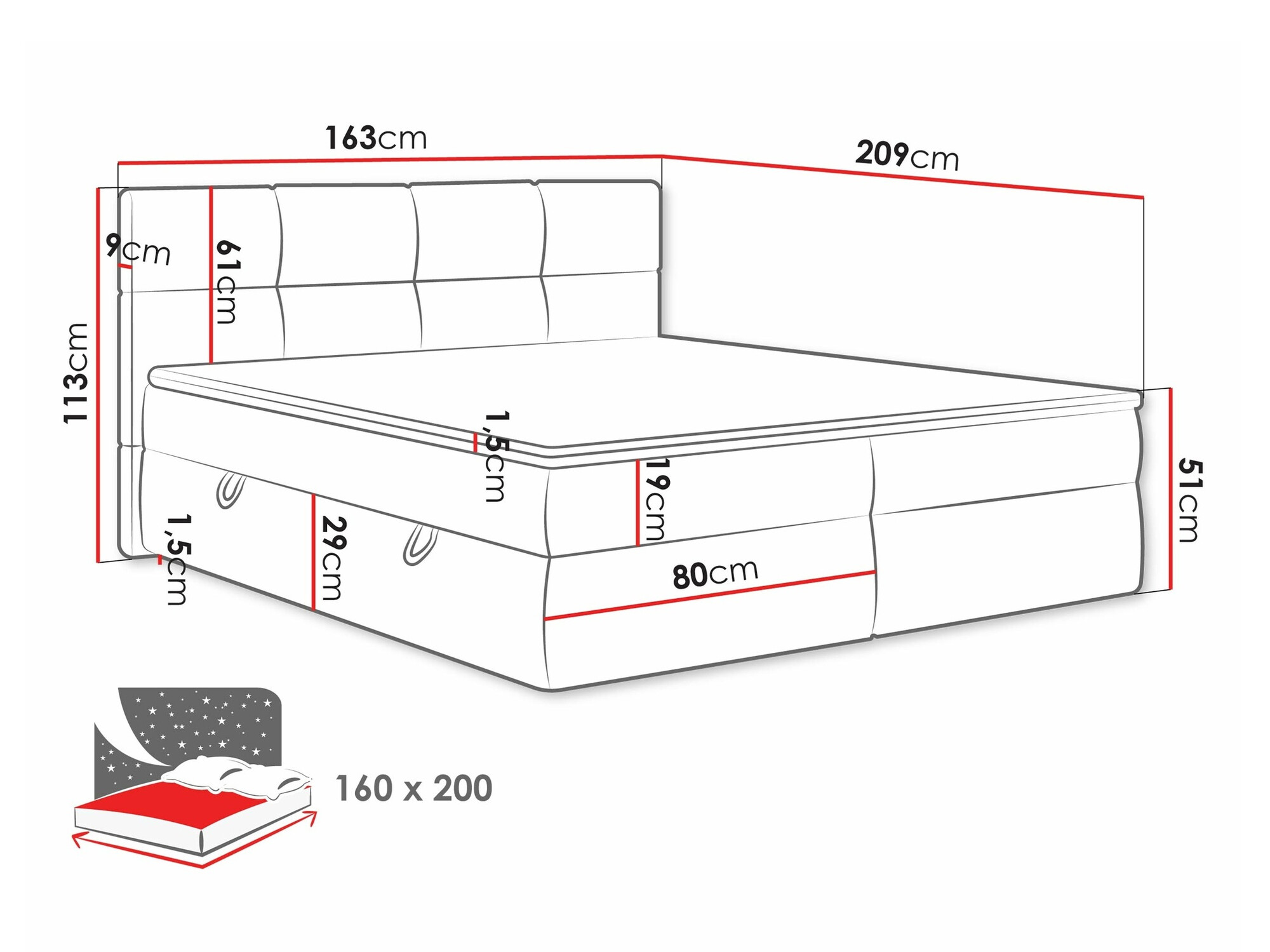 Boxspring krevet ComfiDream 187 (Curio 11)
