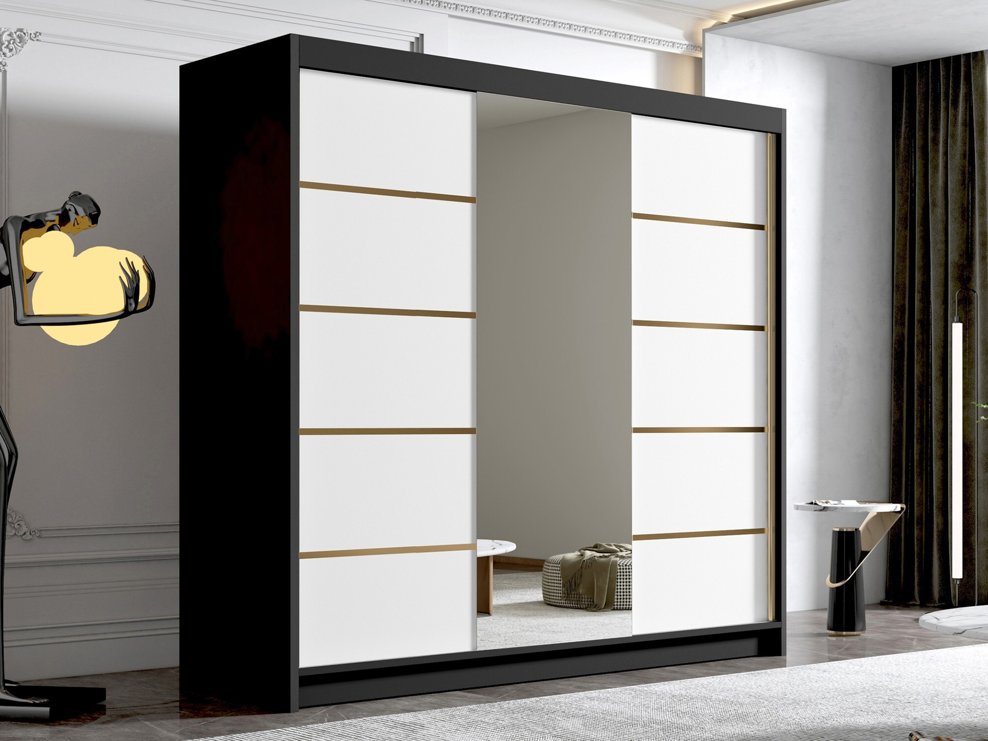 Ormar Closico Plenor VI (Crno + Belo)