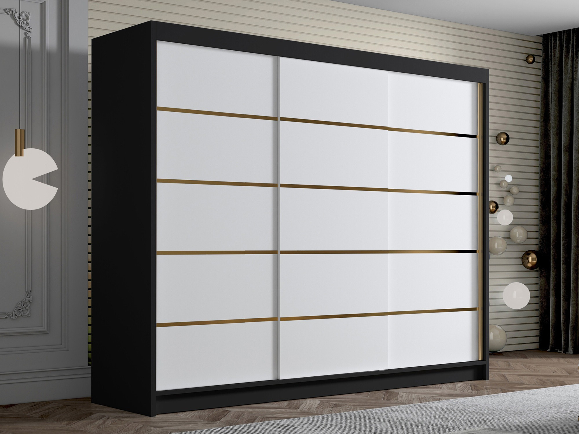 Ormar Closico Veltron II (Crno + Belo)