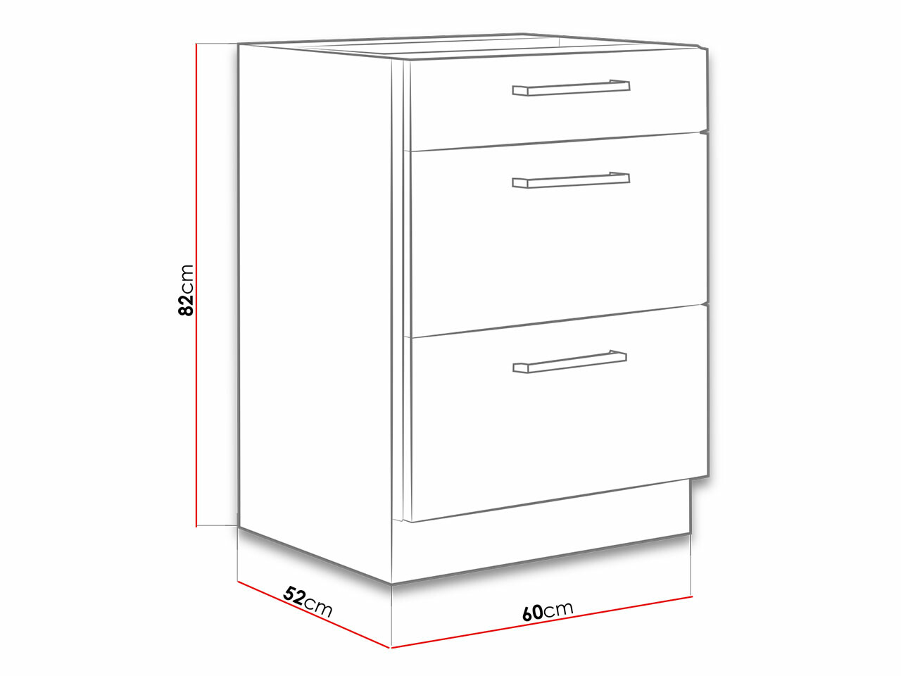 Modularni ormar sa fiokama Wood Dark 105