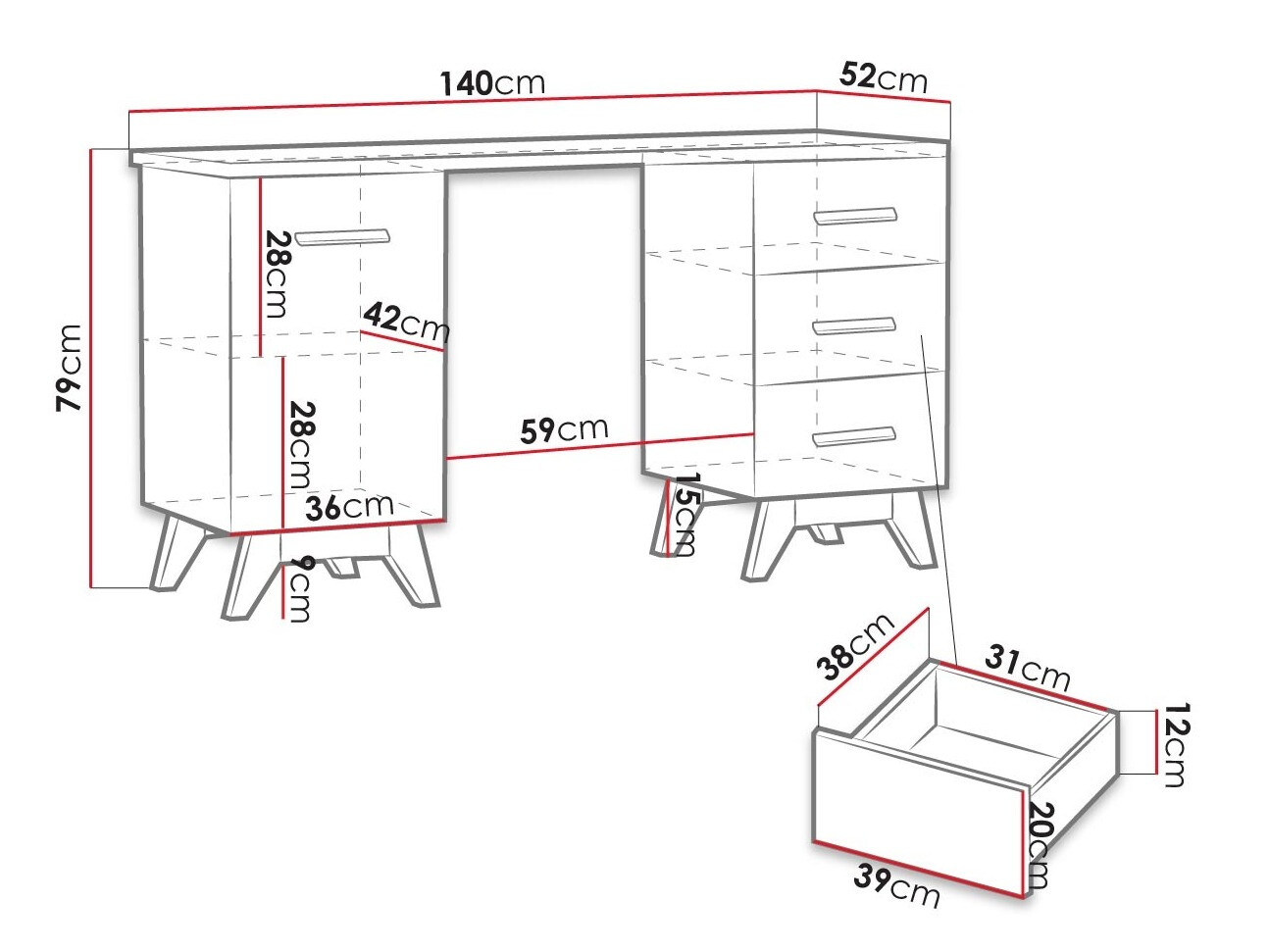 Kancelarijski sto Sorvera 109
