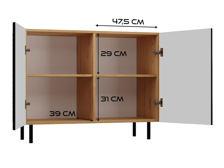 Ormarić Romseru 101 (Crno + Artisan hrast)