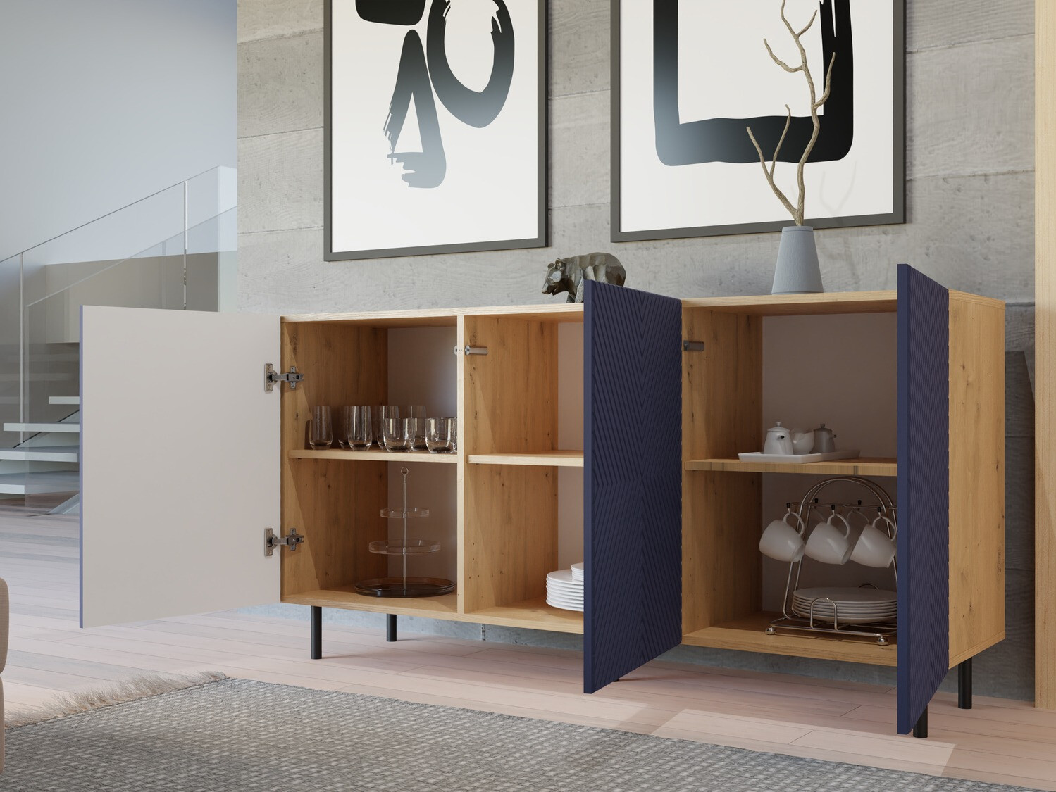 Ormarić Romseru 103 (Plava + Zanatski hrast)