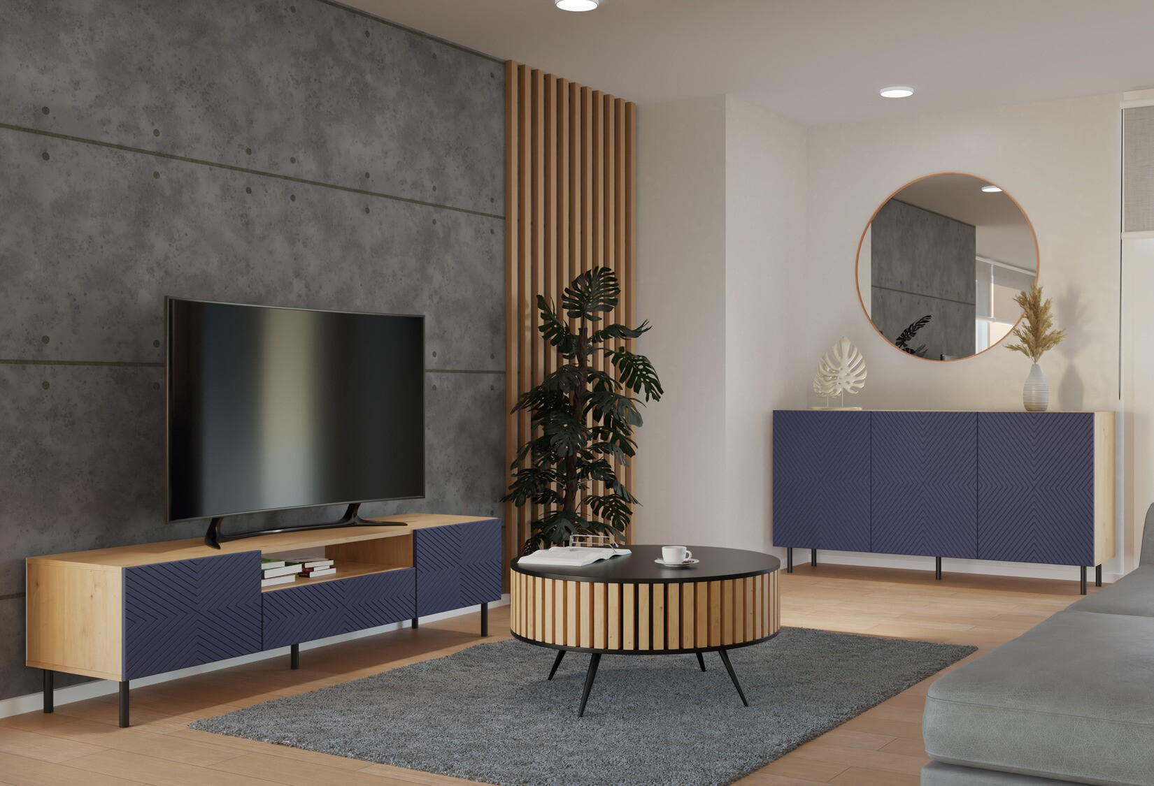 Ormarić Romseru 103 (Plava + Zanatski hrast)