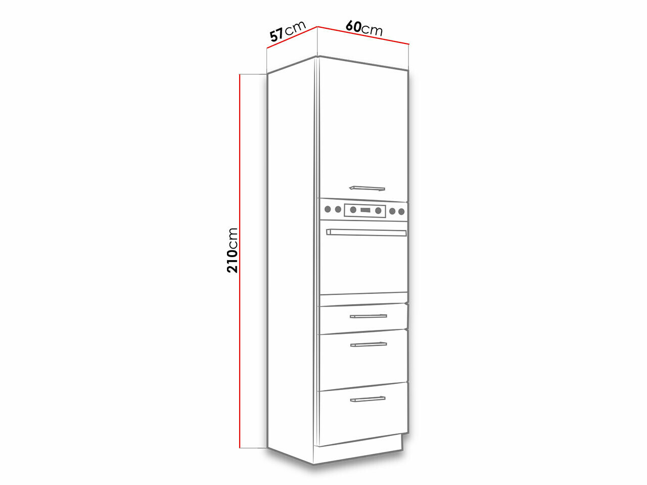 Modularni ormar za ugradne uređaje Wood Dark 122