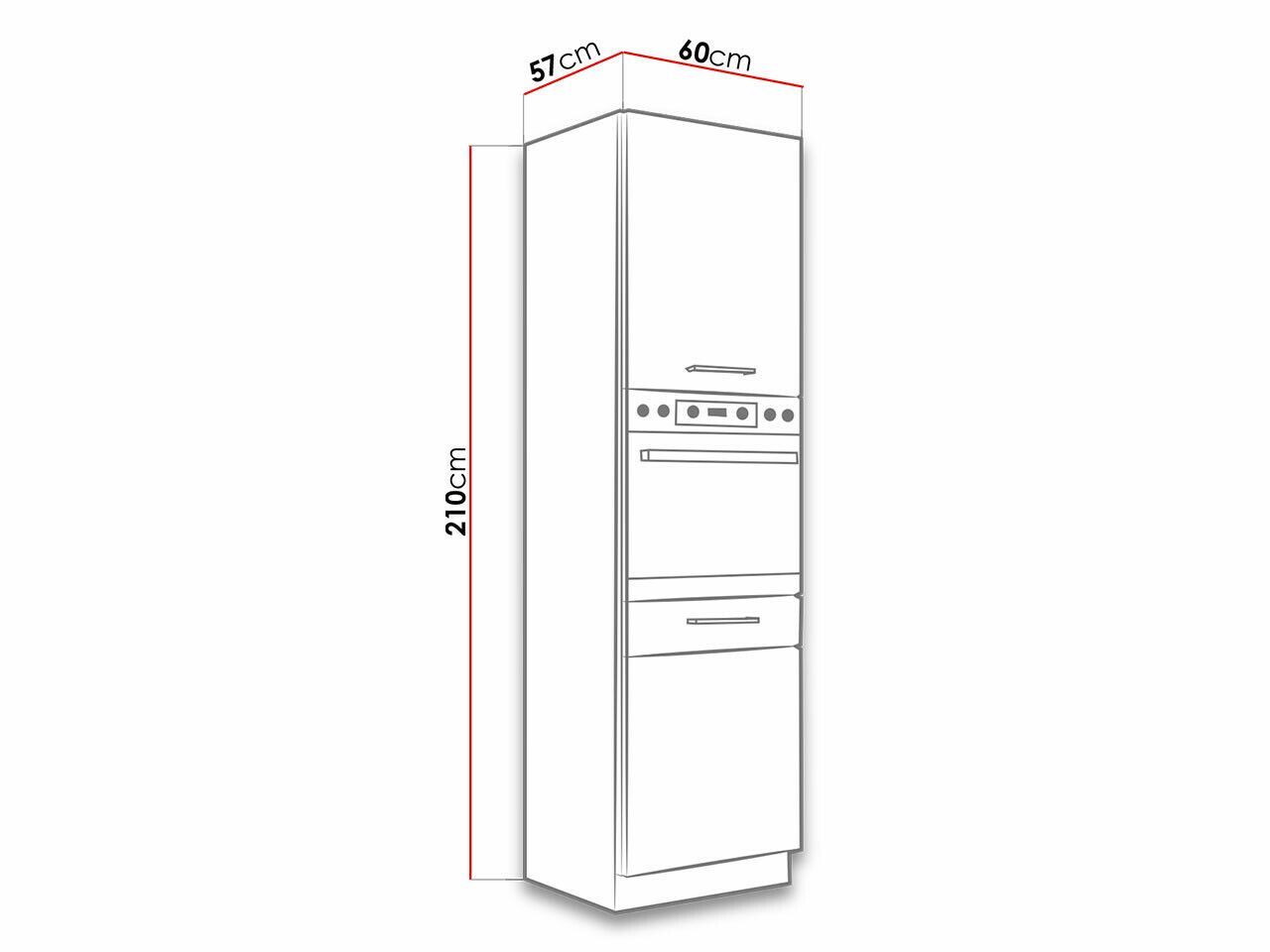 Modularni ormar za ugradne uređaje Wood Dark 123