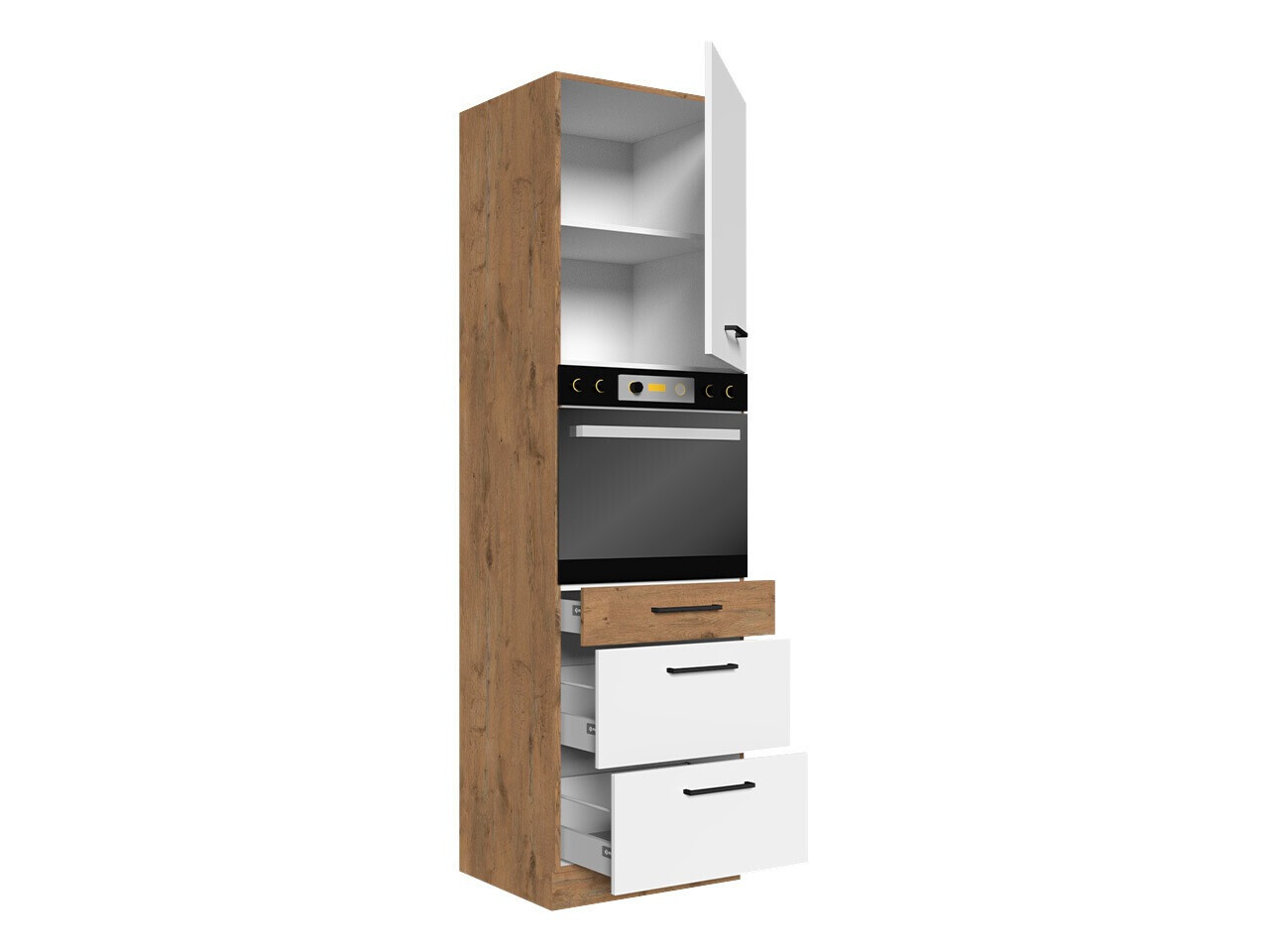 Modularni ormar za ugradne uređaje Wood White 126