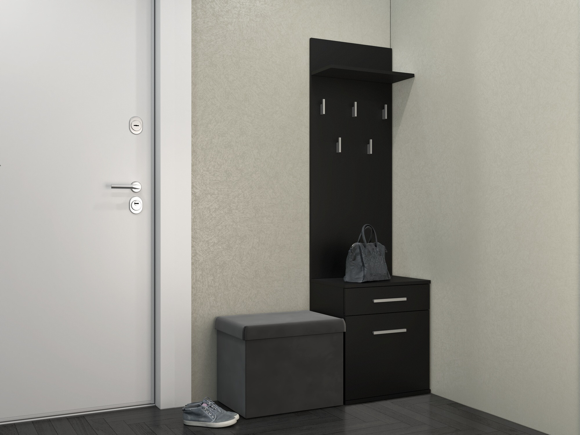 Set za hodnik Mandeville 129 (Mat crna)