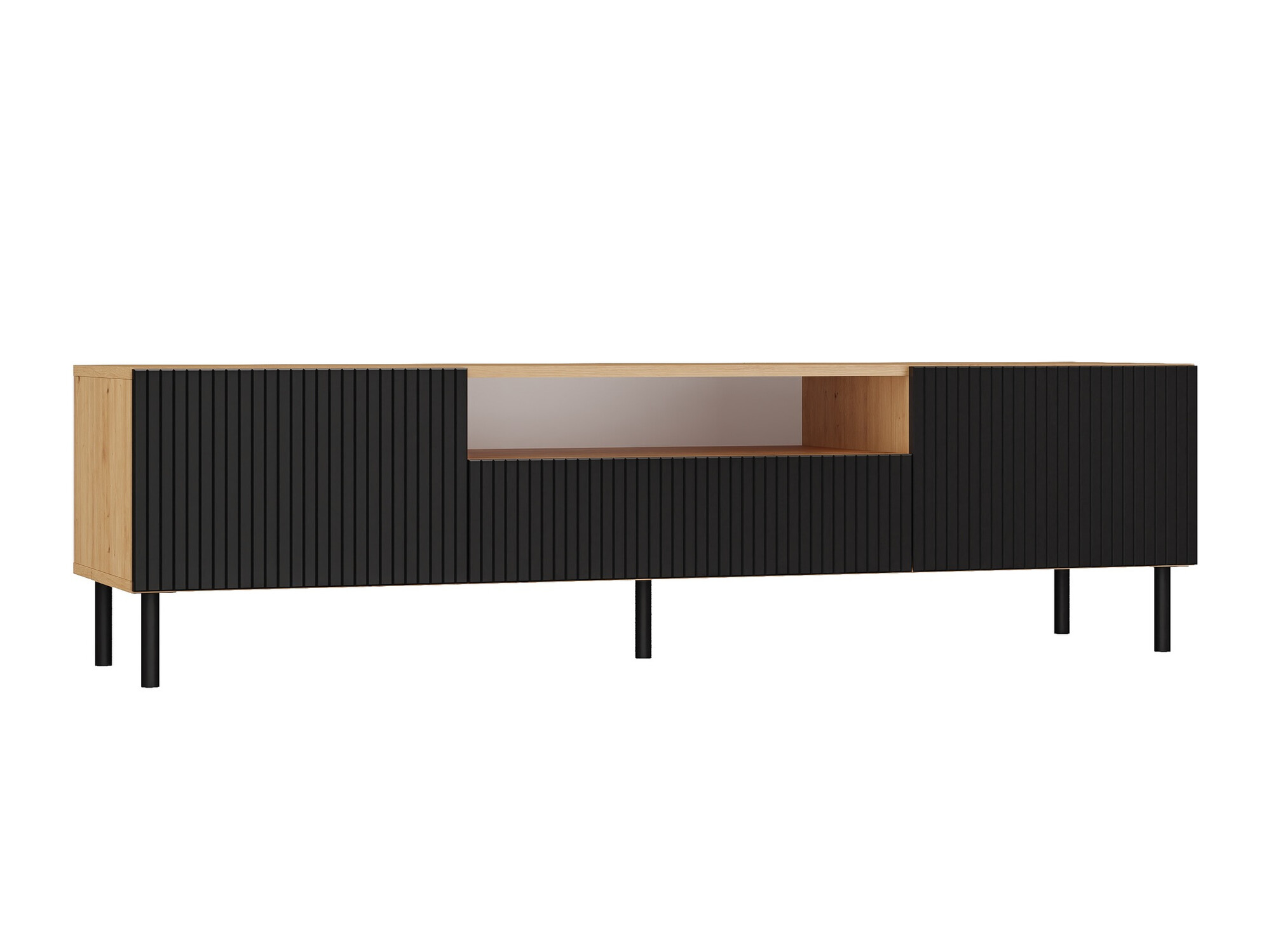 TV komoda Romseru 105 (Crno + Artisan hrast)