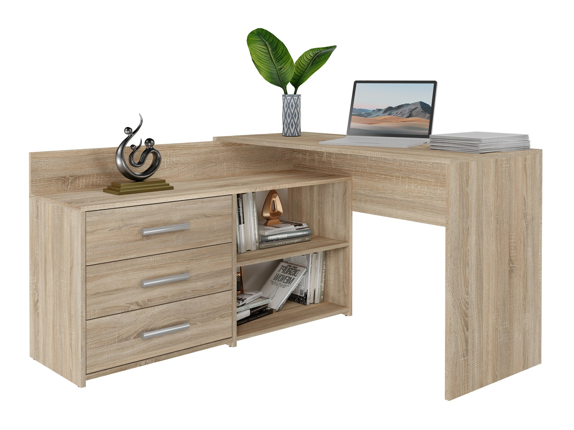 Ugaoni kancelarijski sto Mandeville 131 (Sonoma hrast)