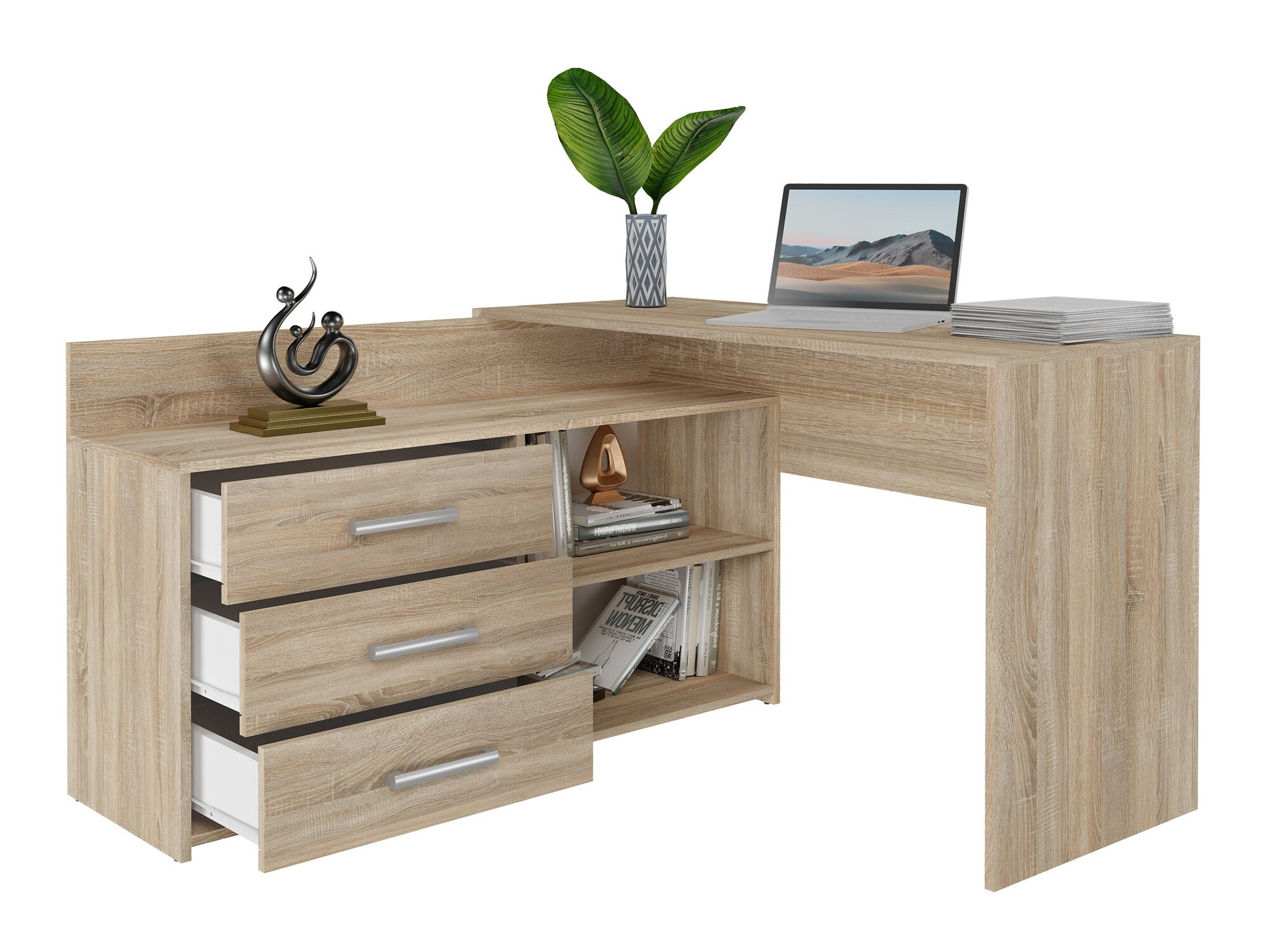 Ugaoni kancelarijski sto Mandeville 131 (Sonoma hrast)