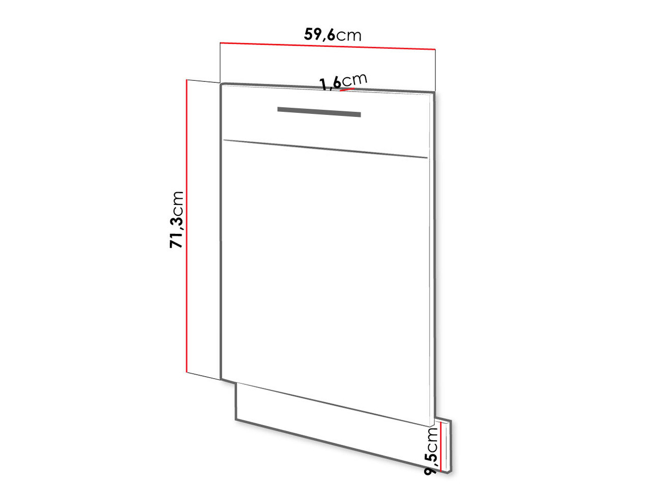 Vrata mašine za pranje posuđa Wood White 107