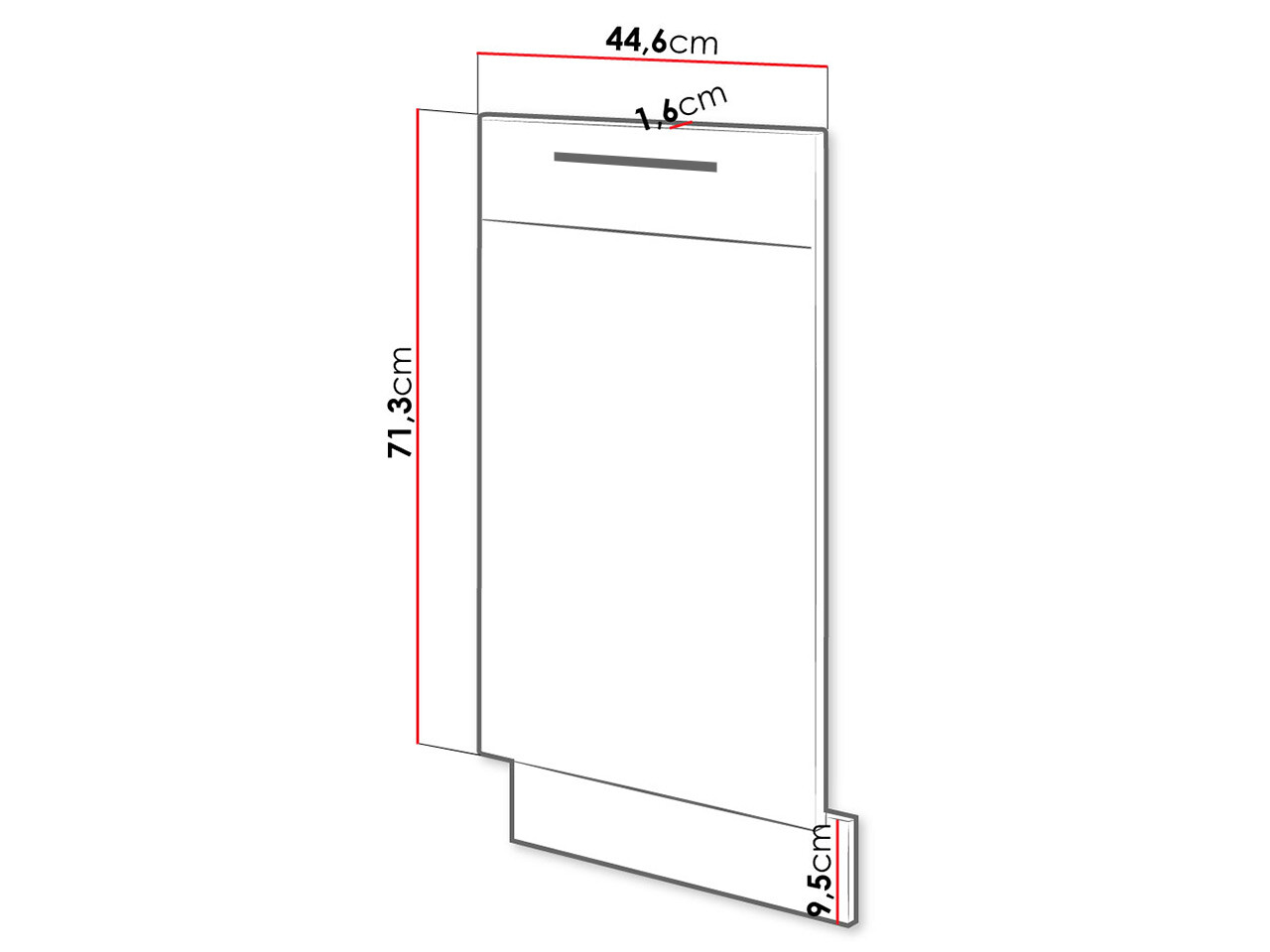 Vrata mašine za pranje suđa Wood Dark 115