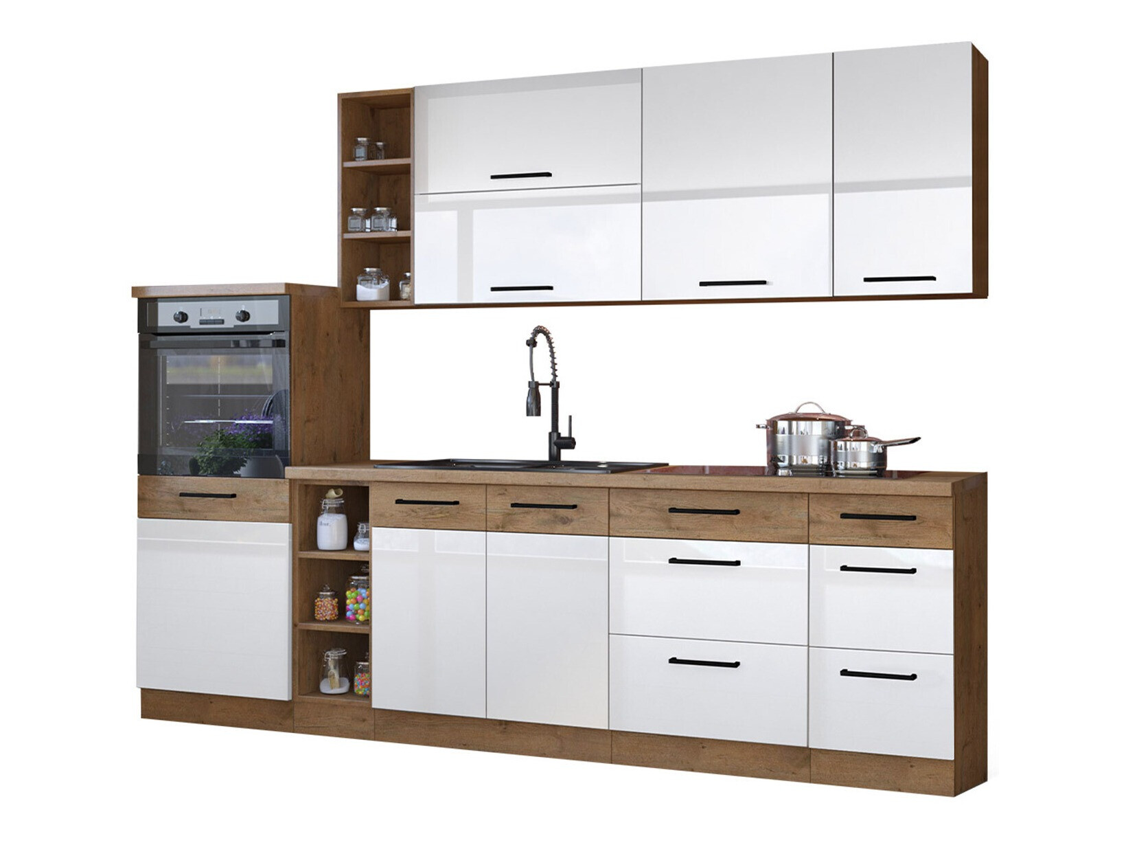Modularni kuhinjski set Wood White 136