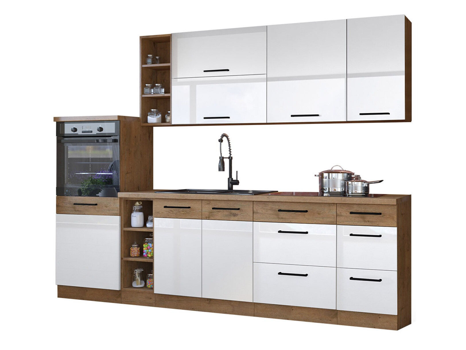 Modularni kuhinjski set Wood White 136