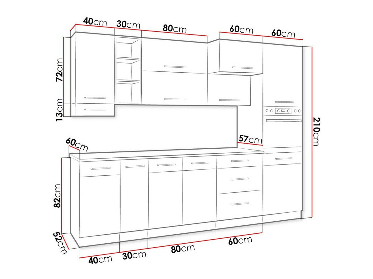 Modularni kuhinjski set Wood White 137