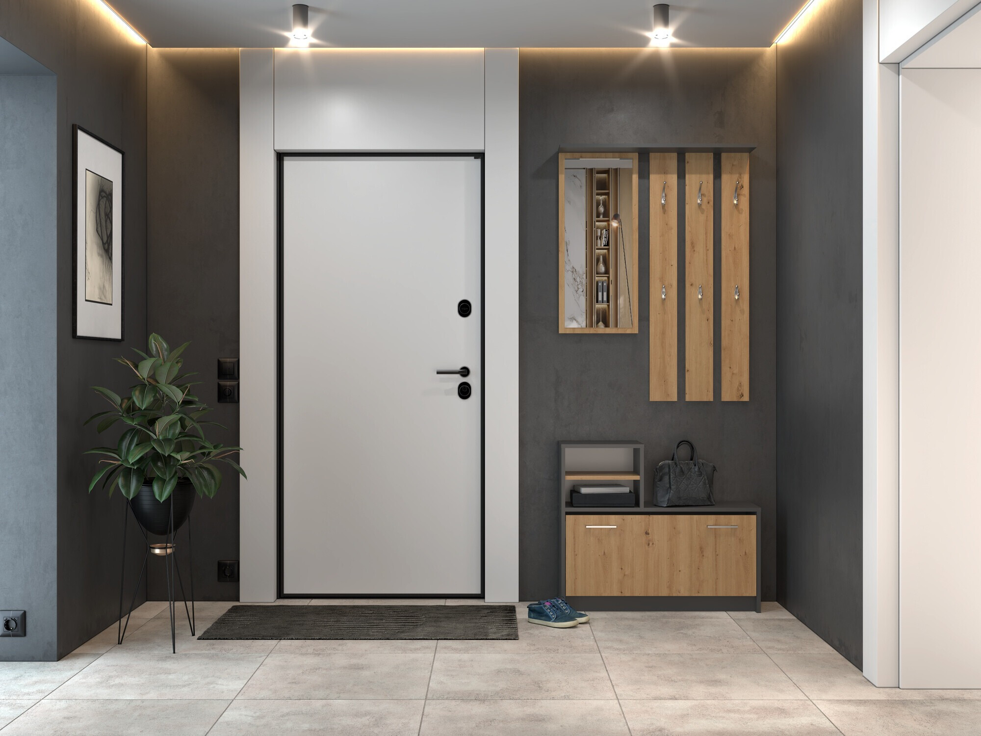 Set za hodnik Mandeville 144 (Artisan hrast + Antracit)