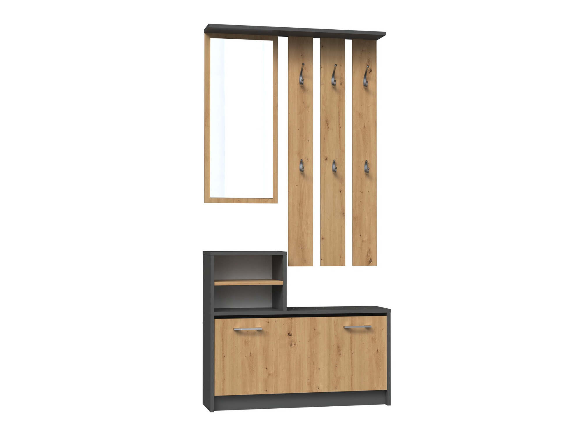 Set za hodnik Mandeville 144 (Zanatski hrast + Antricit (ugalj))