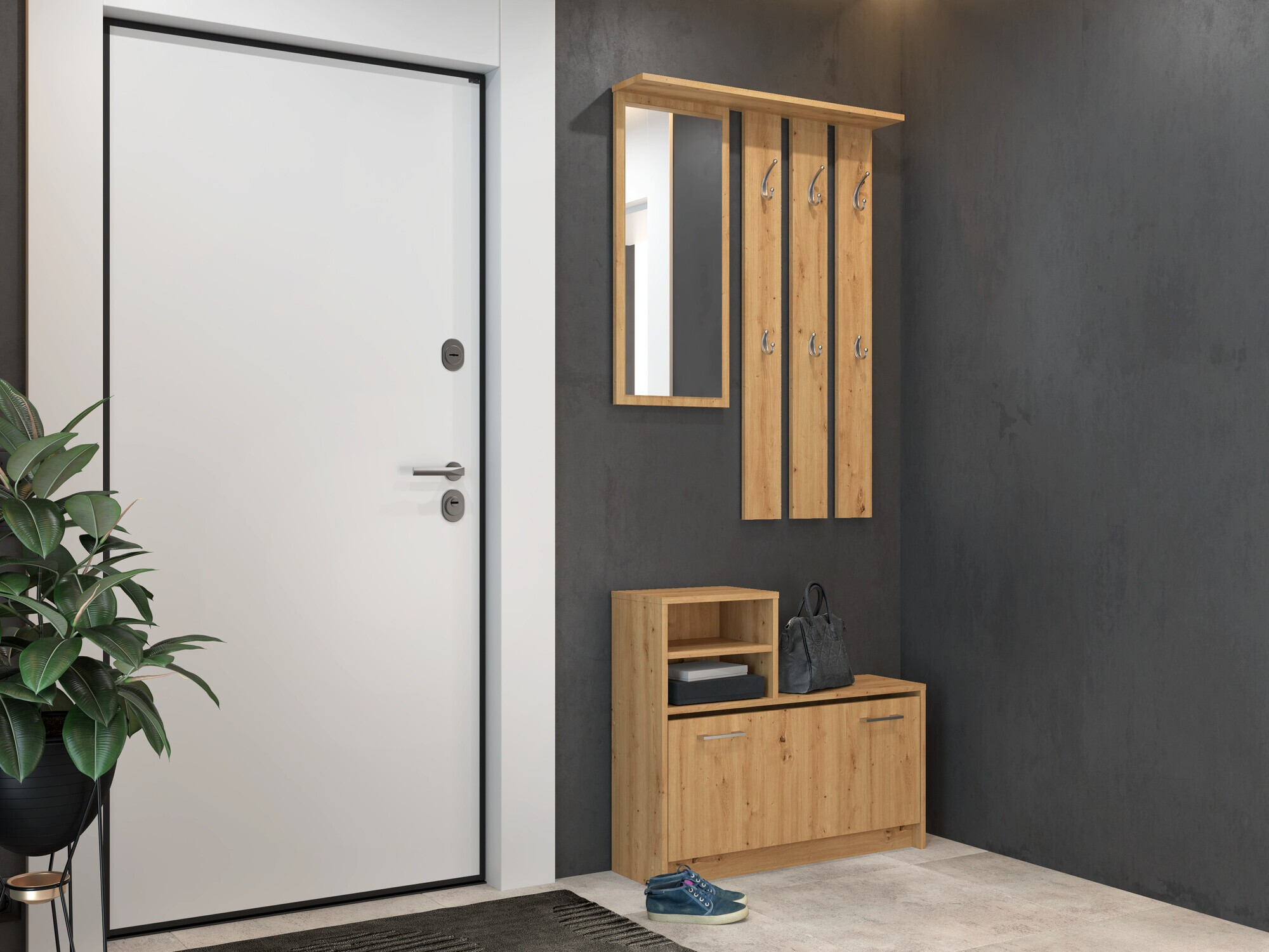 Set za hodnik Mandeville 144 (Zanatski hrast)