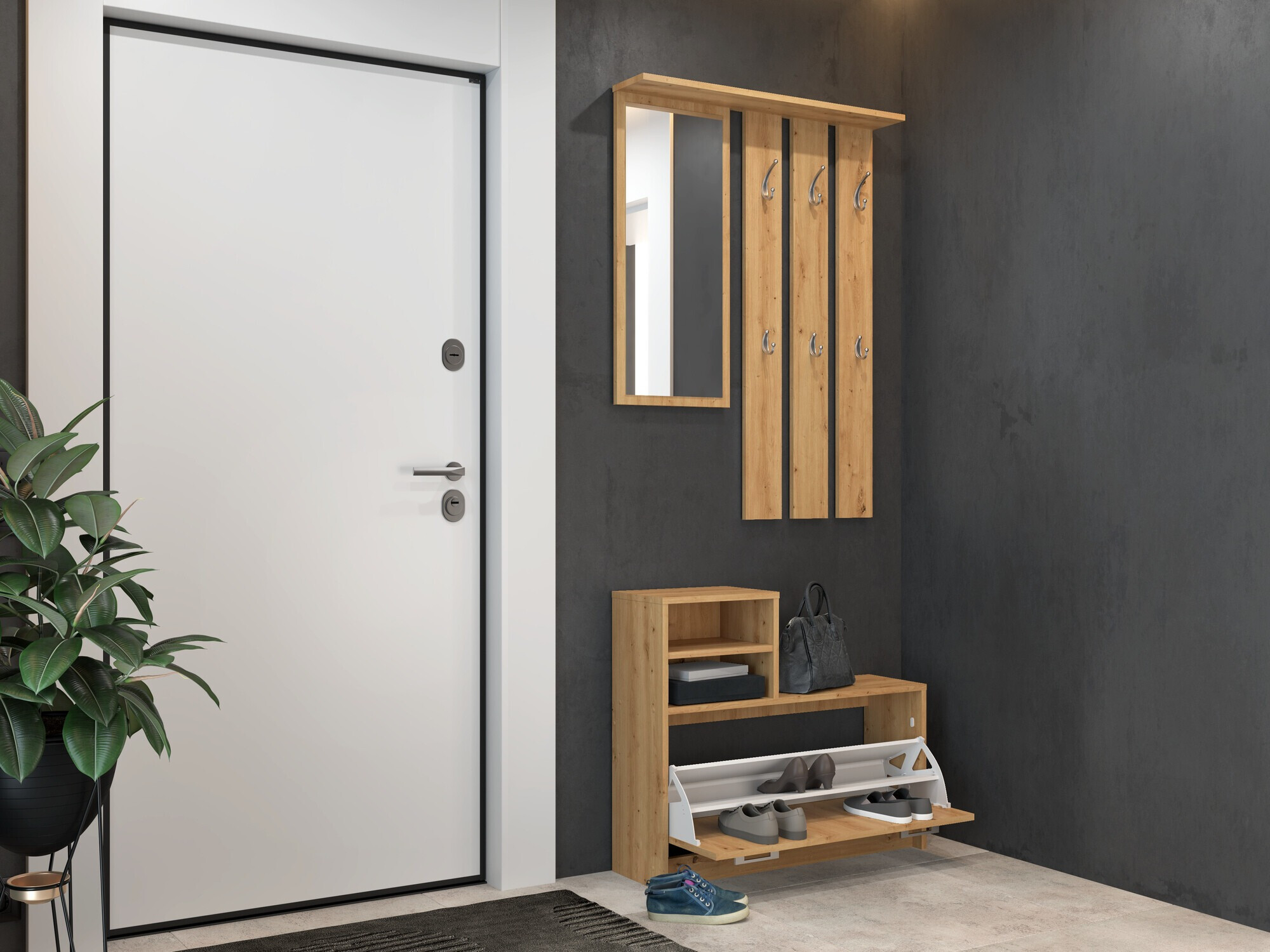 Set za hodnik Mandeville 144 (Zanatski hrast)