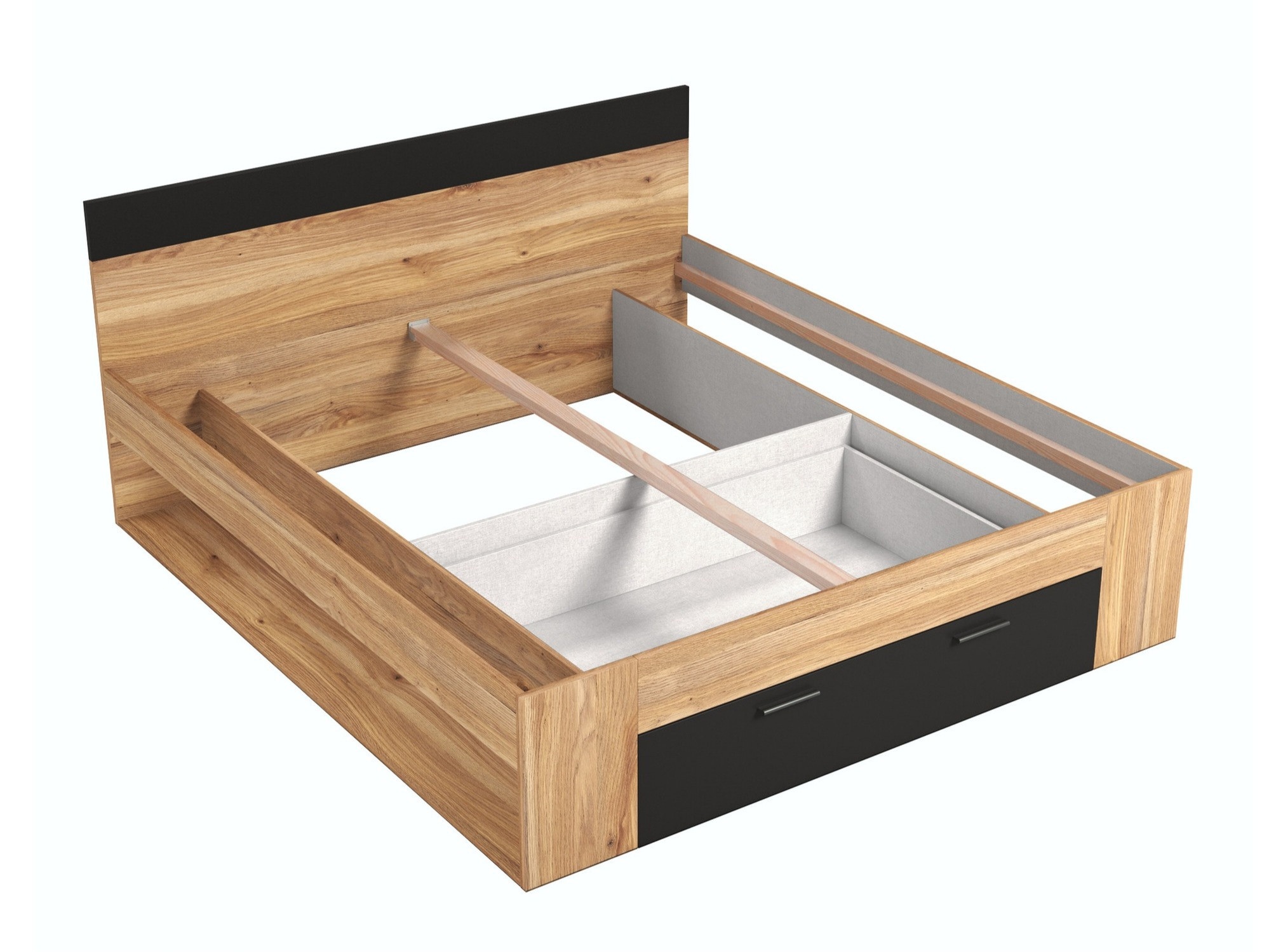 Krevet Melvele 108 (Hrast + Crno)