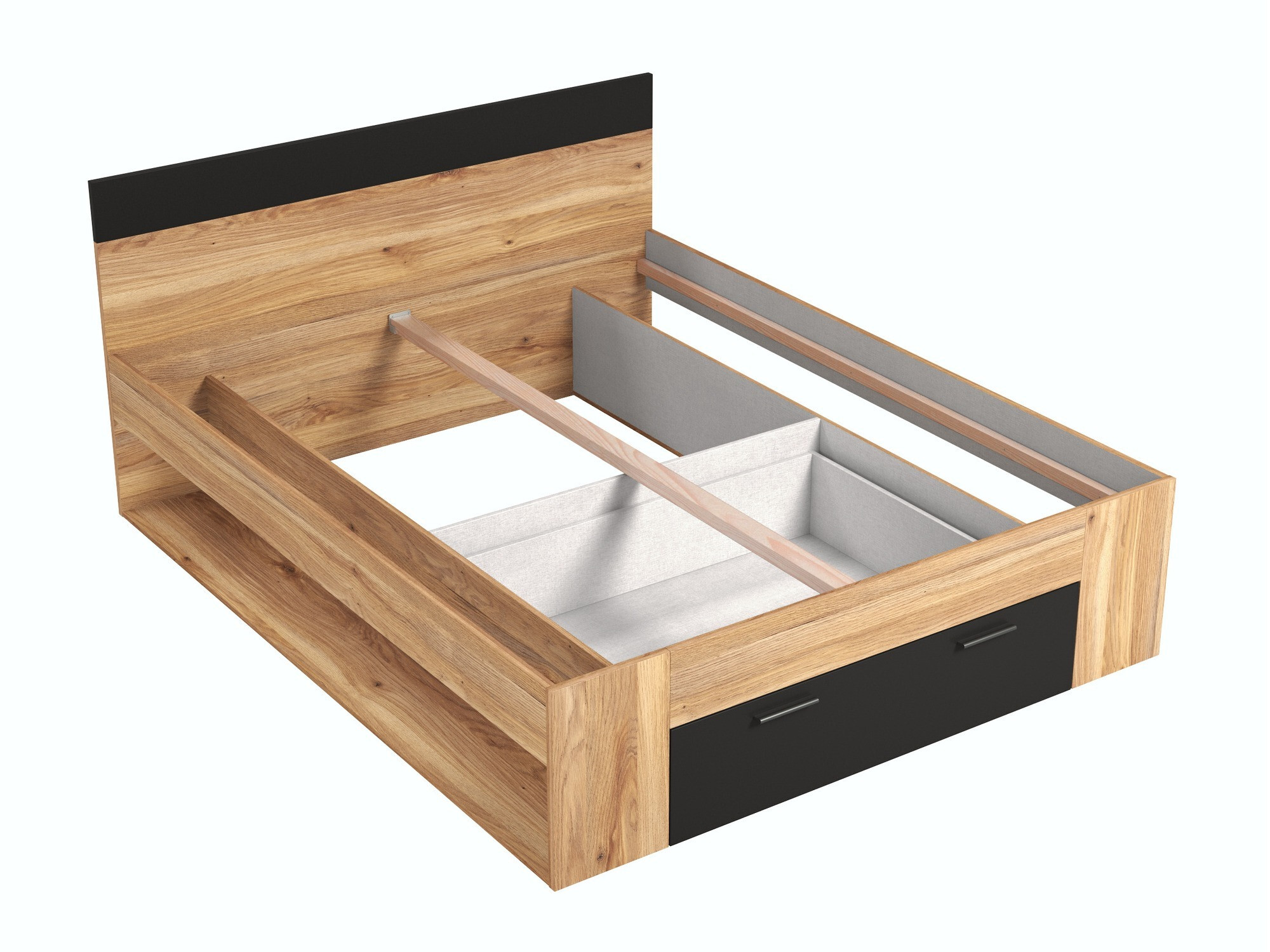 Krevet Melvele 108 (Hrast + Crno)