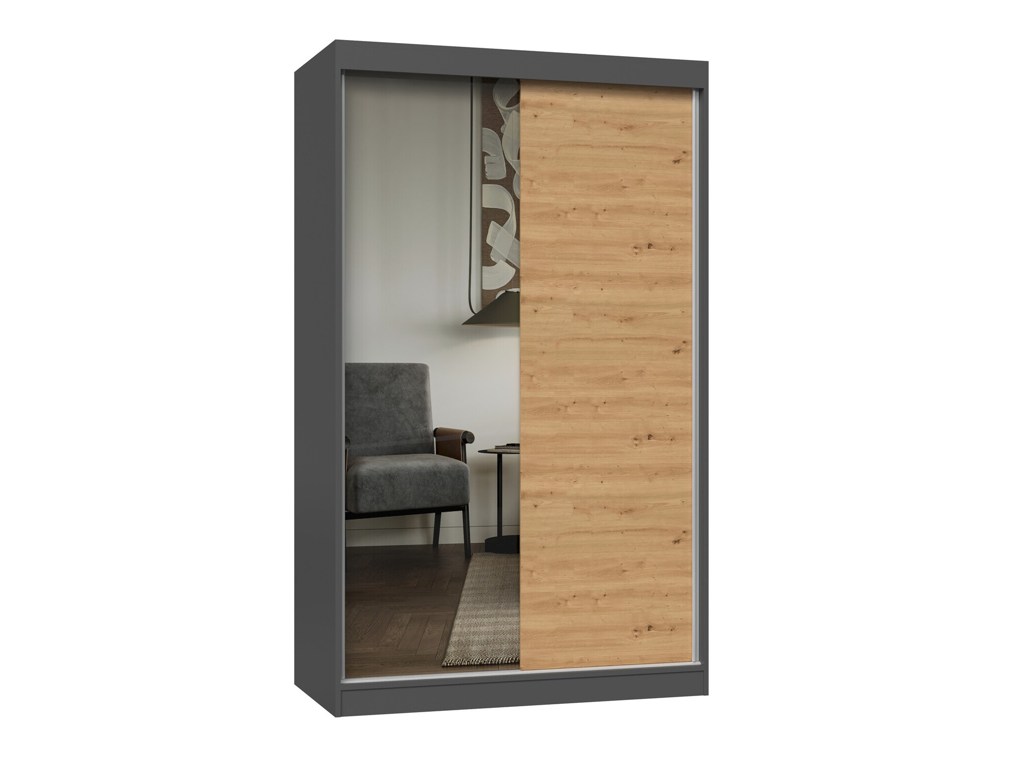 Ormar Mandeville 155 (Antracit + Artisan hrast)