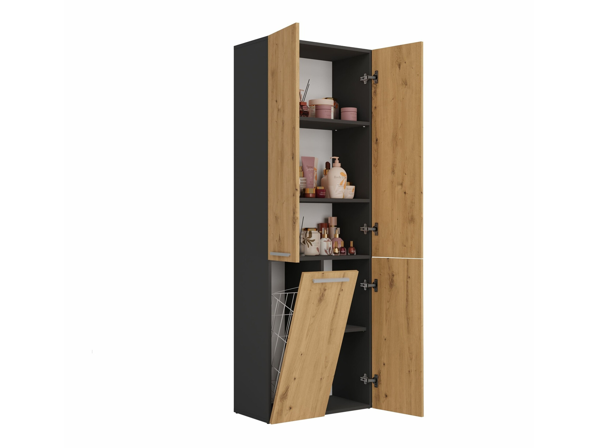 Samostojeći kupatilski ormarić Nolmaru 100 (Antracit + Artisan hrast)