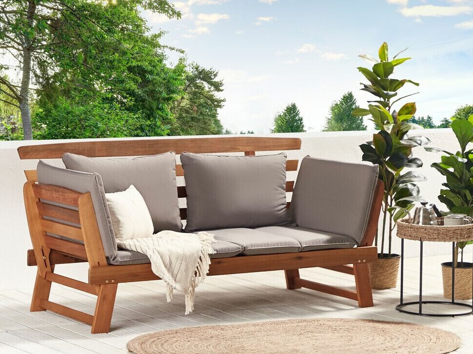 Baštenska sofa Berwyn 1979 (Sivo + Svetlo drvo)