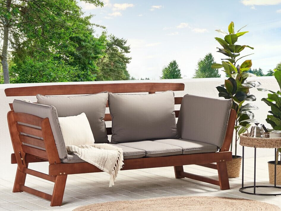 Baštenska sofa Berwyn 1979 (Sivo + Tamno drvo)