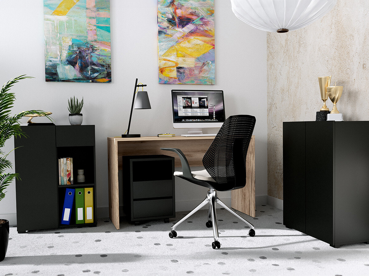 Kancelarijski sto Austin 347 (Svetli javor + Crno)