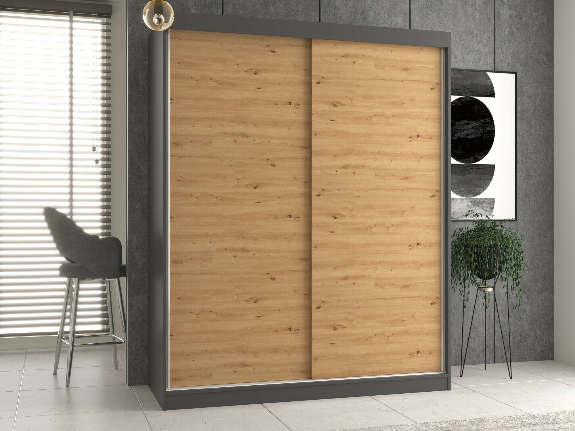 Ormar Mandeville 167 (Antracit + Artisan hrast)