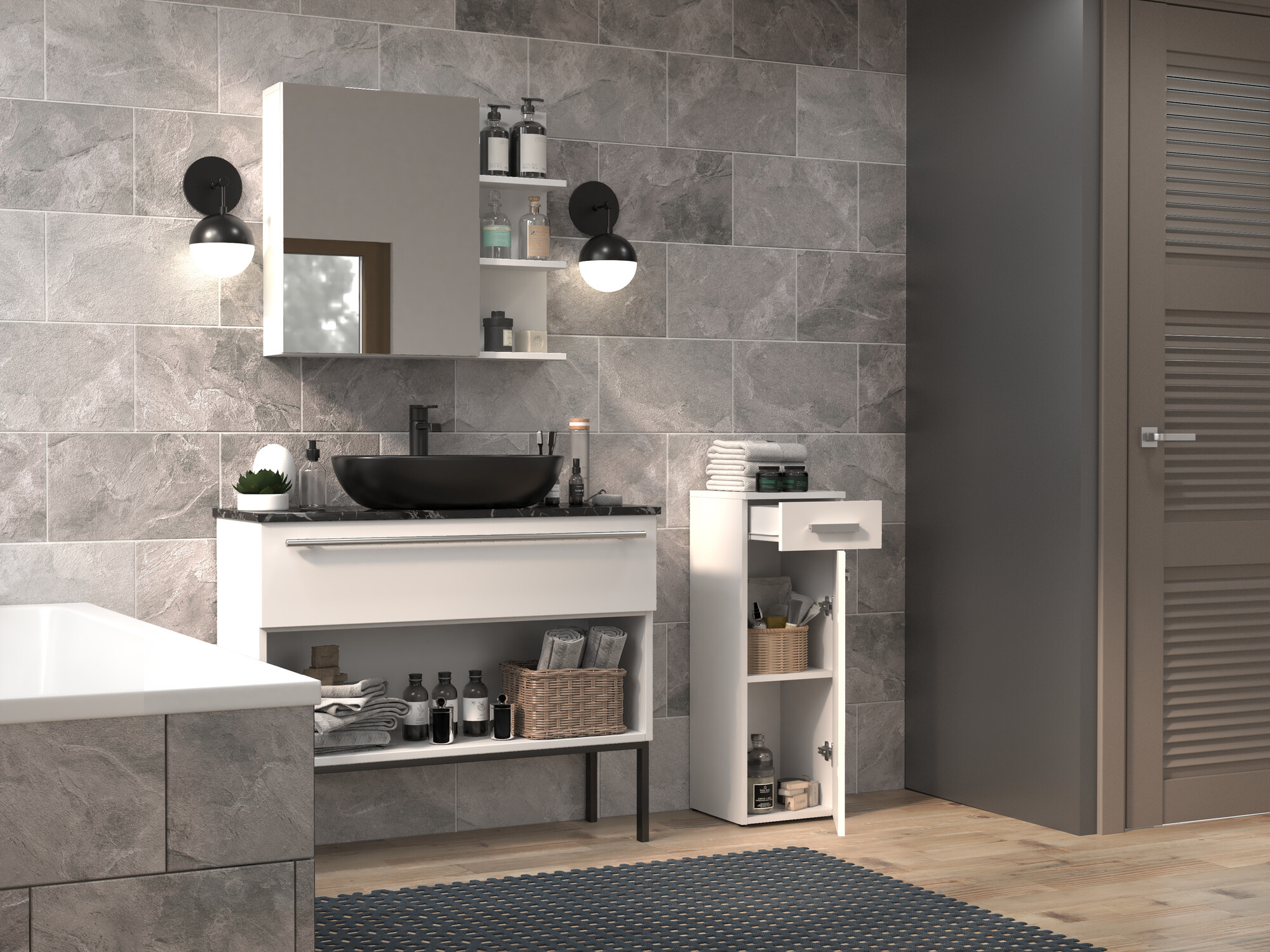 Ormarić za kupatilo Nolmaru 109 (Belo)