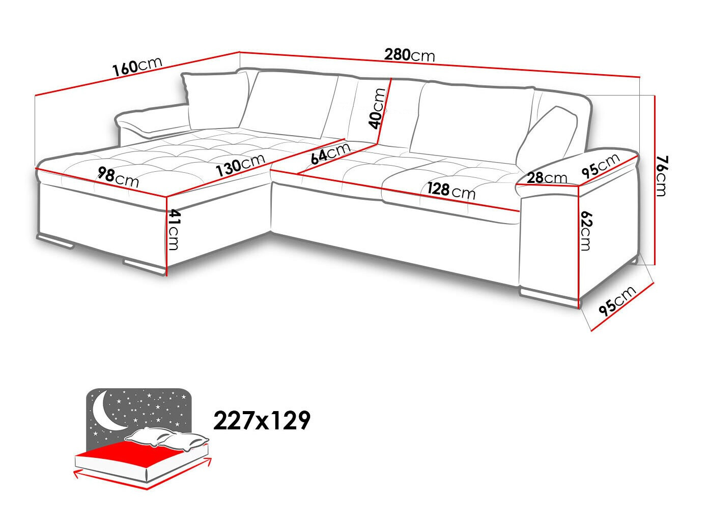 Ugaona sofa Comfivo 107 (Soft 011 + Soul 20)