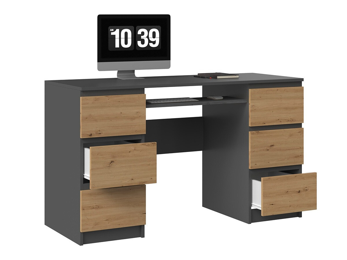 Kancelarijski sto Mandeville 178 (Antricit (ugalj) + Zanatski hrast)