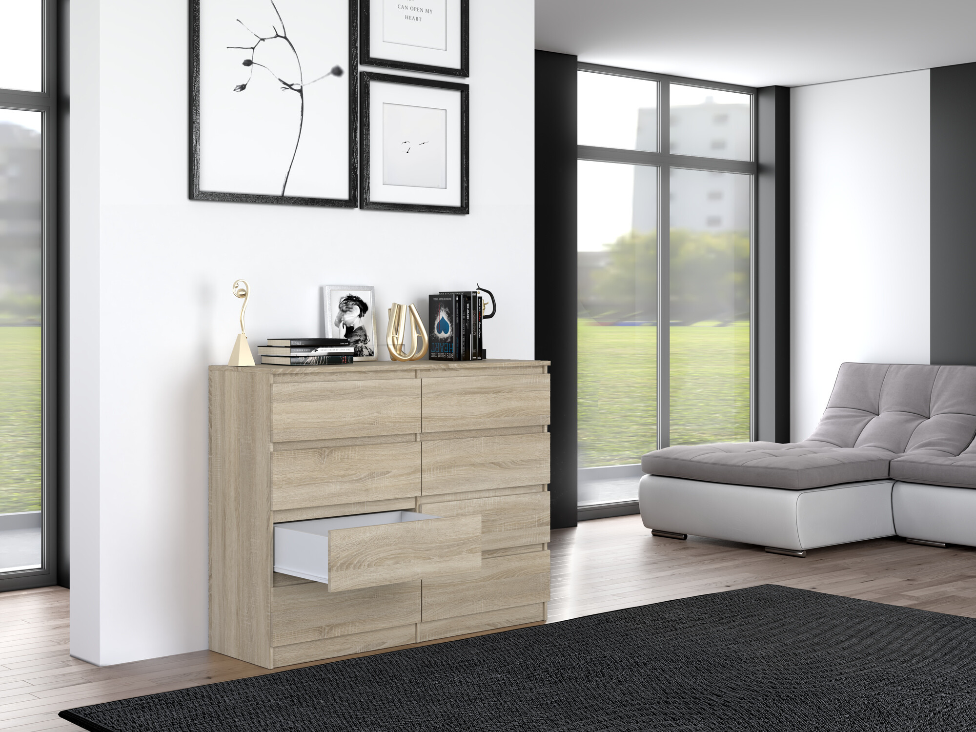 Komoda Elbvelu 101 (Sonoma hrast)