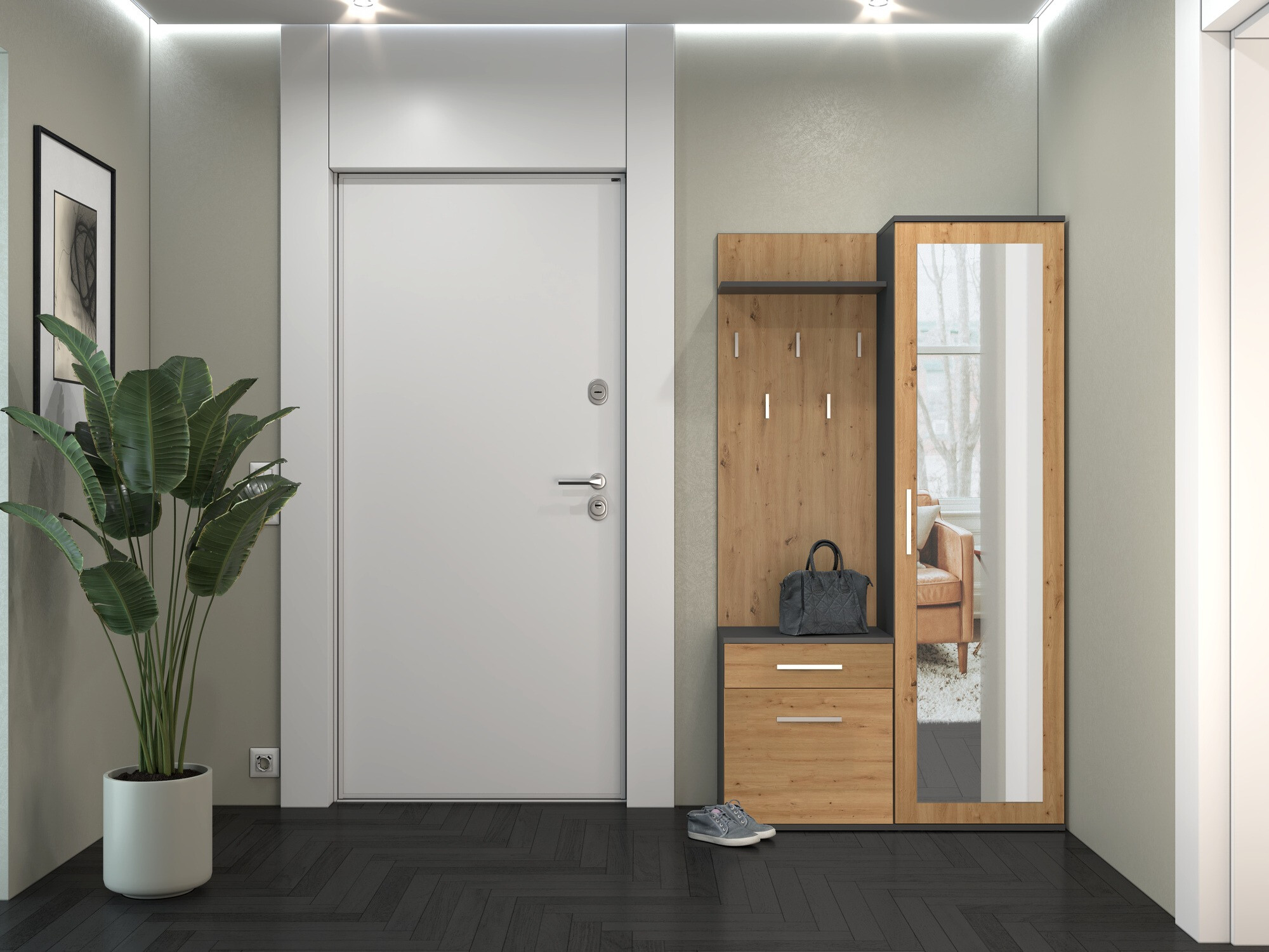 Ormar Mandeville 127 (Artisan hrast + Antracit)