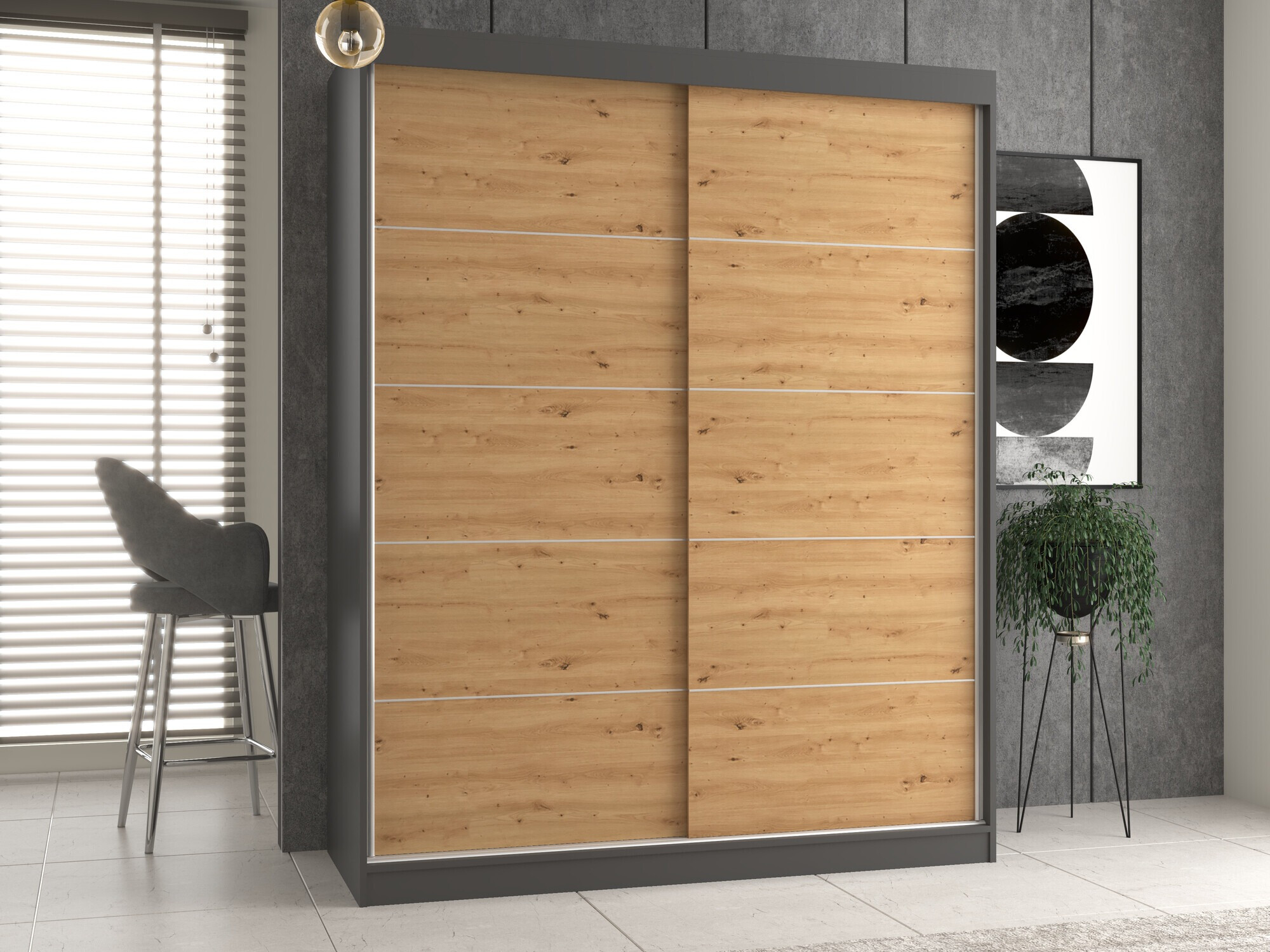 Ormar Mandeville 177 (Antracit + Artisan hrast)