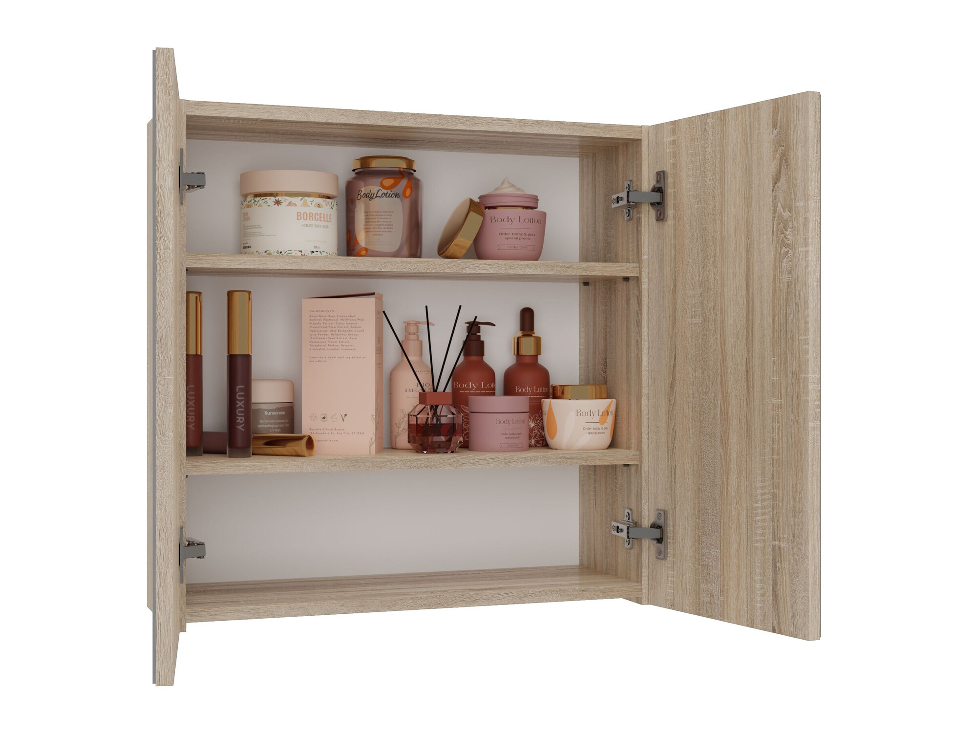 Ormarić za kupatilo sa ogledalom Balelbo 101 (Sonoma hrast)