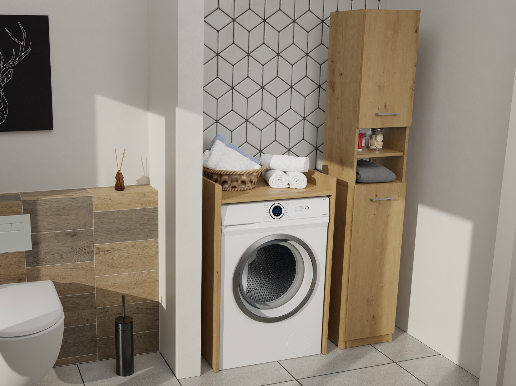 Samostojeći kupatilski ormarić Balelbo 102 (Artisan hrast)