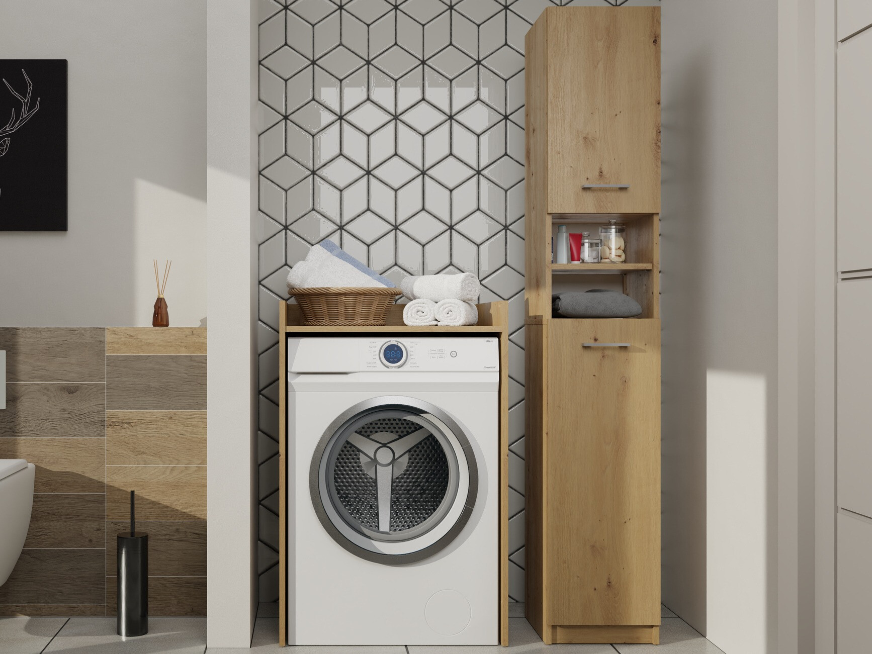 Samostojeći kupatilski ormarić Balelbo 102 (Artisan hrast)