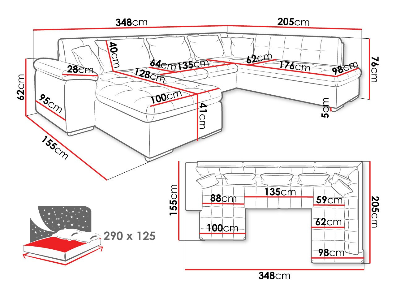 Ugaona sofa Comfivo 128 (Desno)