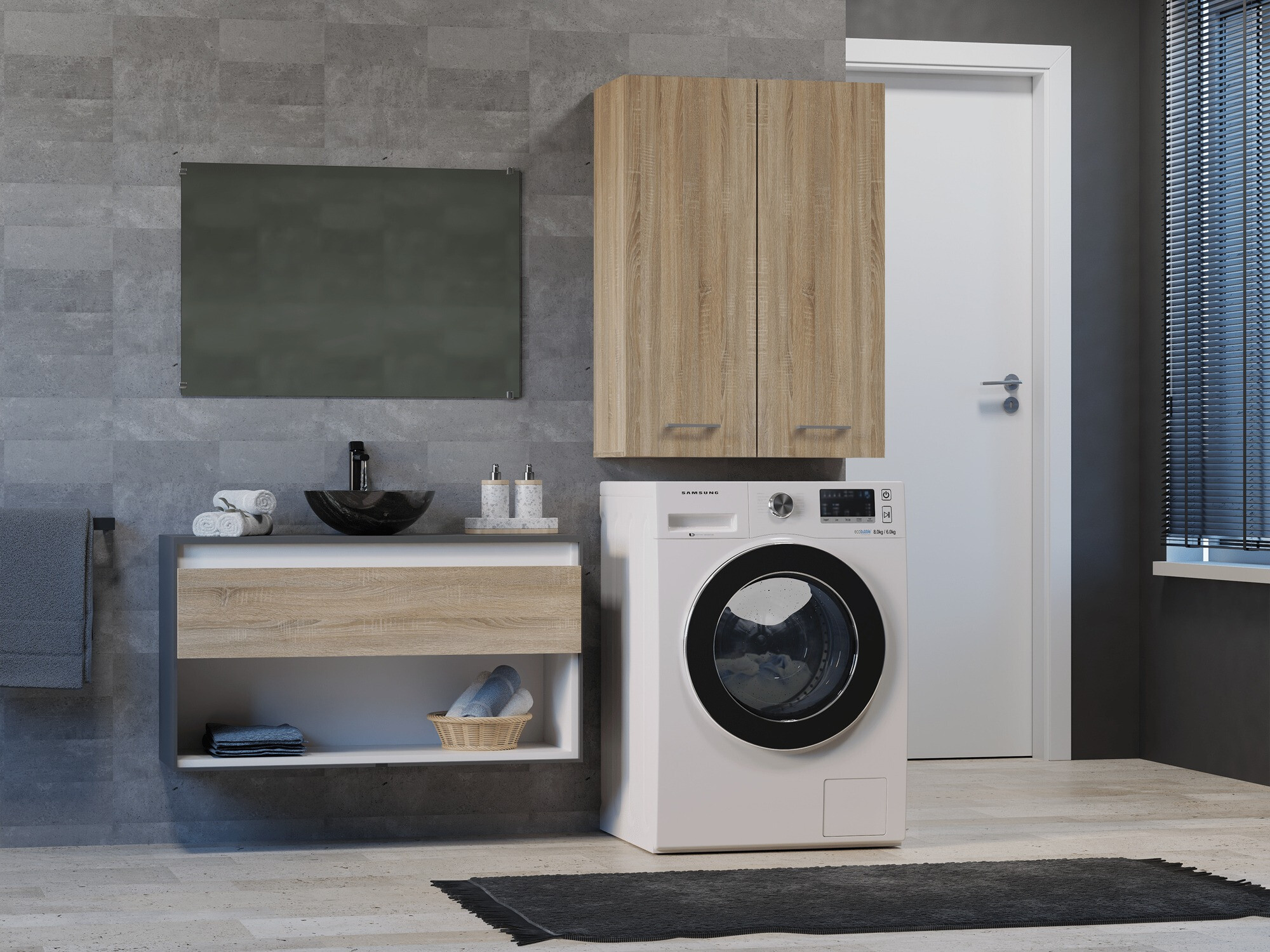 Viseći ormarić za kupatilo Balelbo 105 (Sonoma hrast)