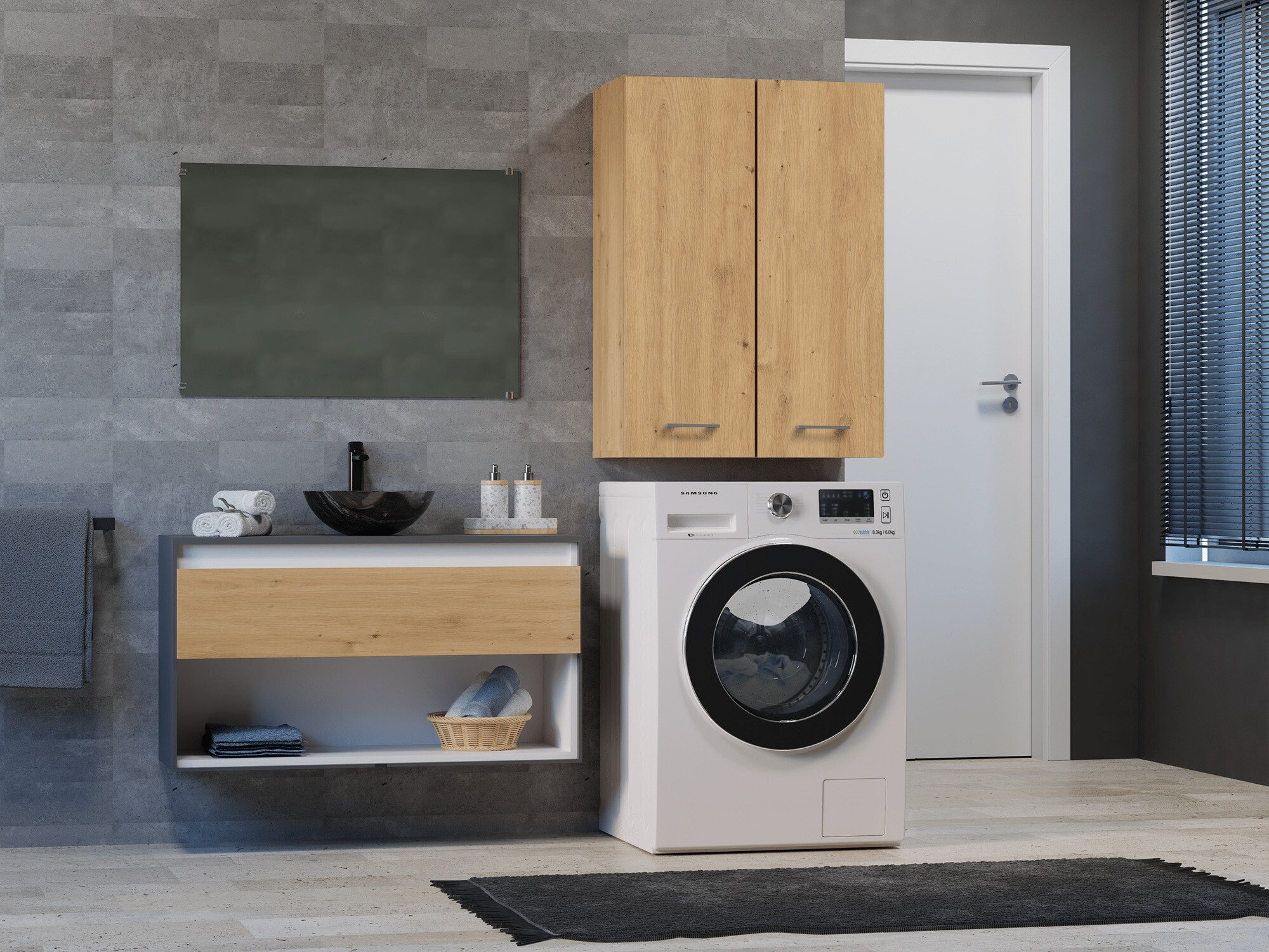 Viseći ormarić za kupatilo Balelbo 105 (Zanatski hrast)