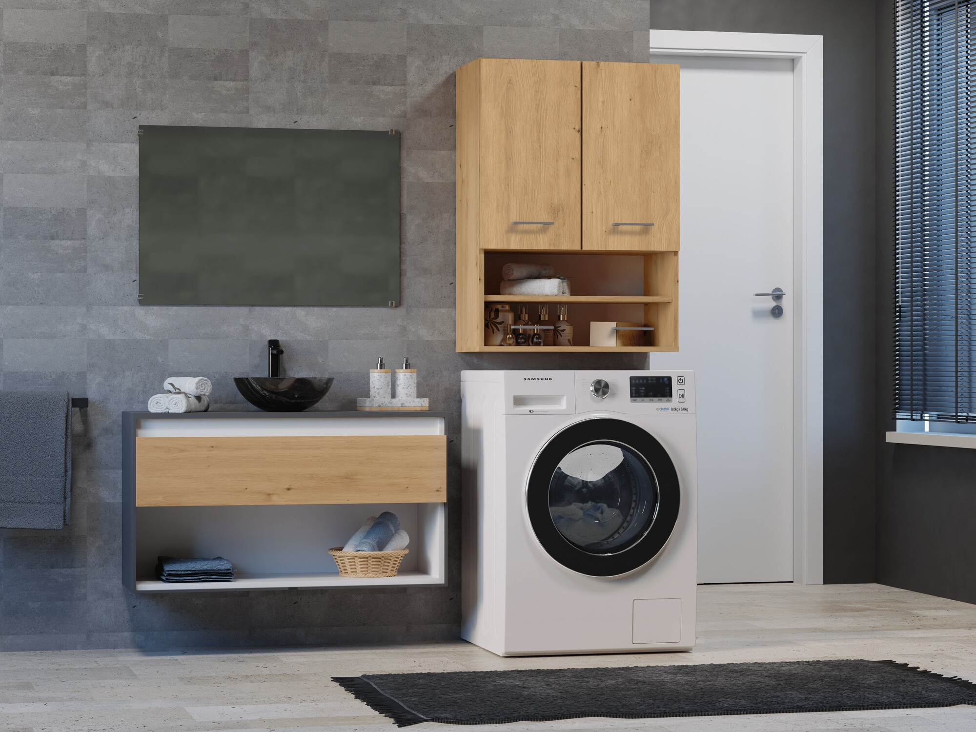 Viseći ormarić za kupatilo Balelbo 106 (Zanatski hrast)