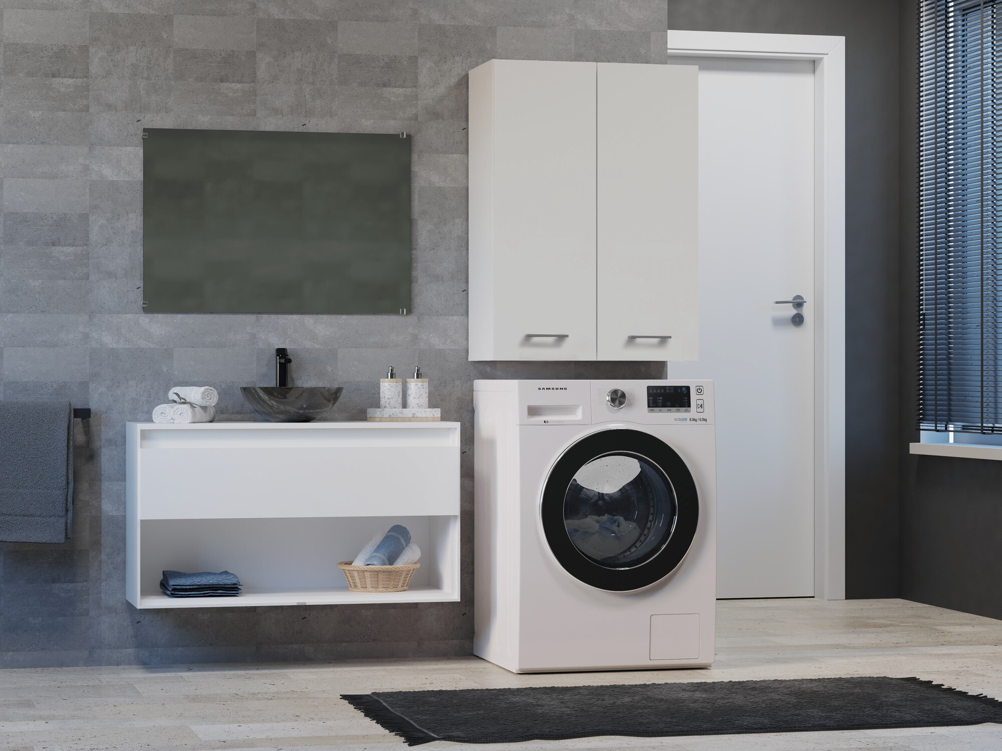 Zidni ormarić za kupatilo Balelbo 105 (Belo)